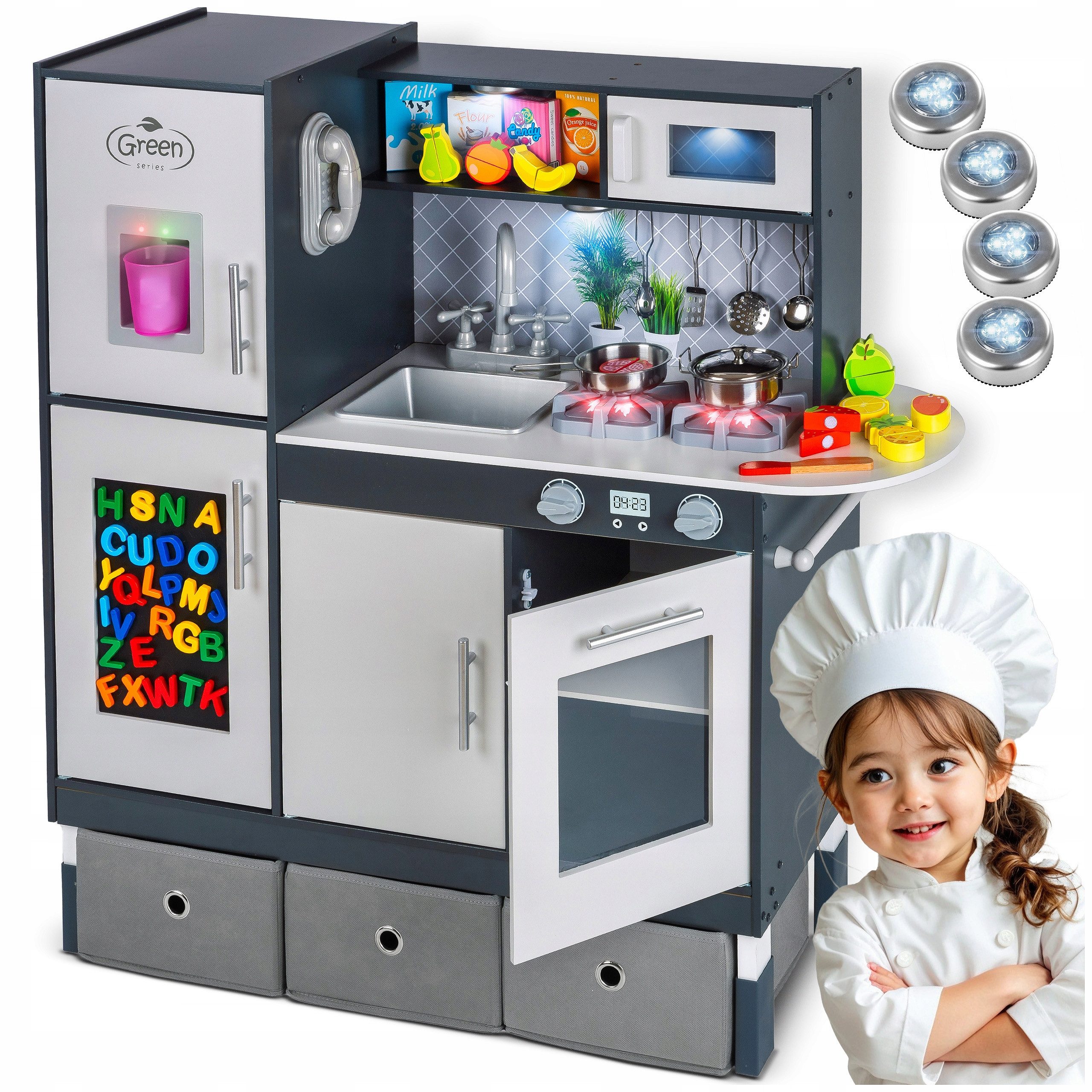 Green Series Spielküche Große Holz Spielküche – LED & Sound – Kinderküche h günstig online kaufen