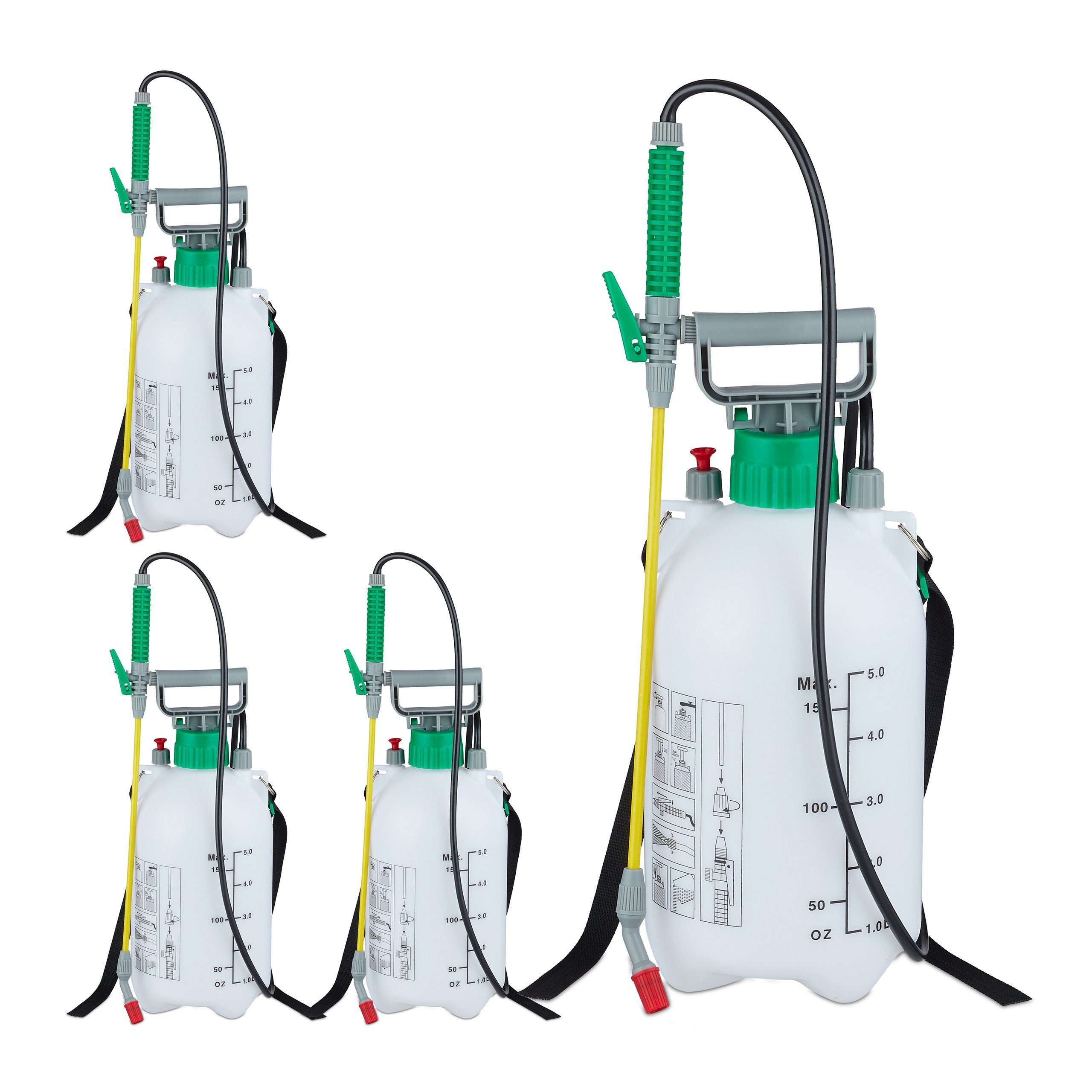 Drucksprühgerät 4 x Drucksprüher 5 Liter