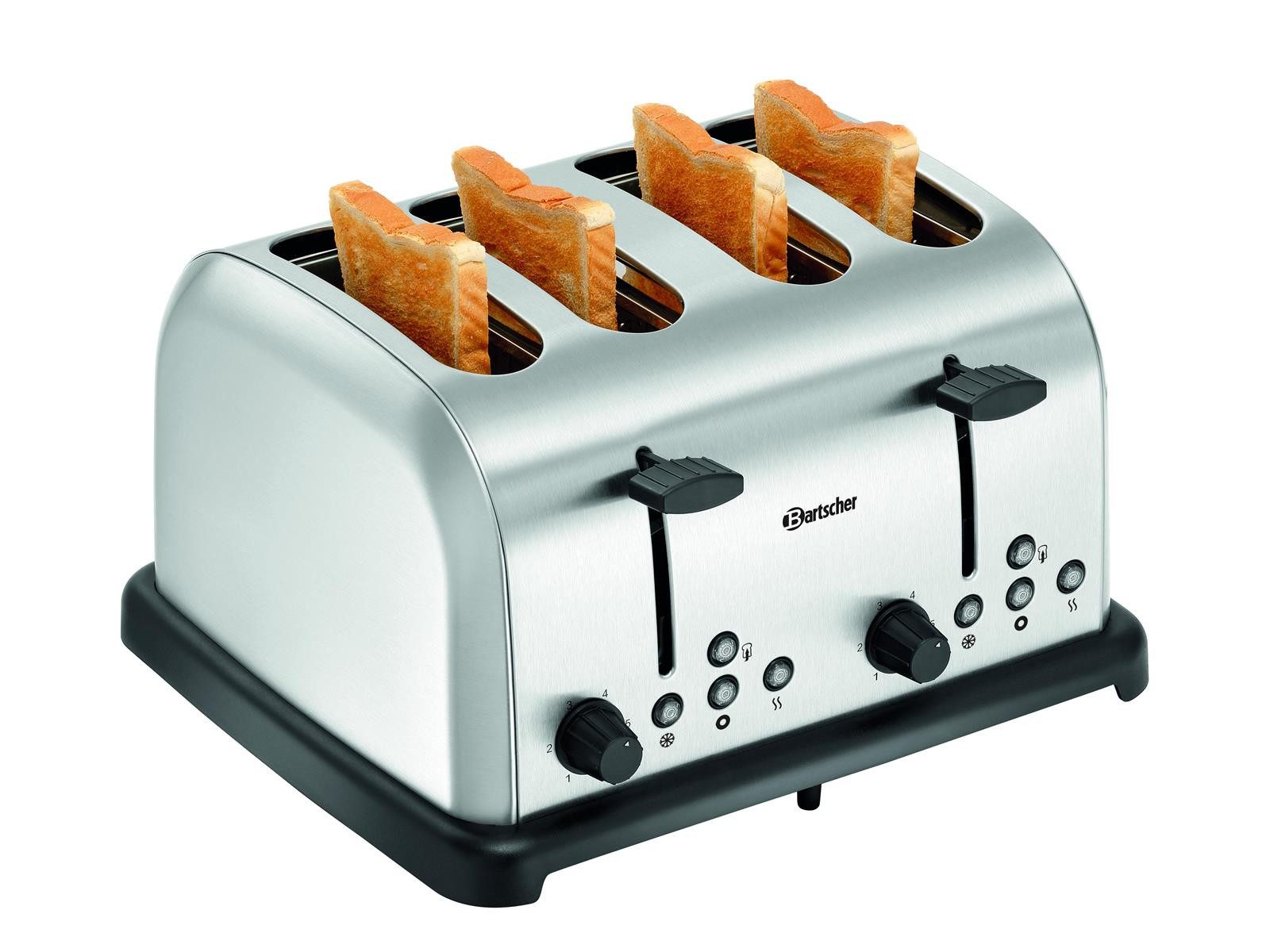 Bartscher Toaster 4 Scheiben Toaster TBRB40, Edelstahl gebürstet, 100374