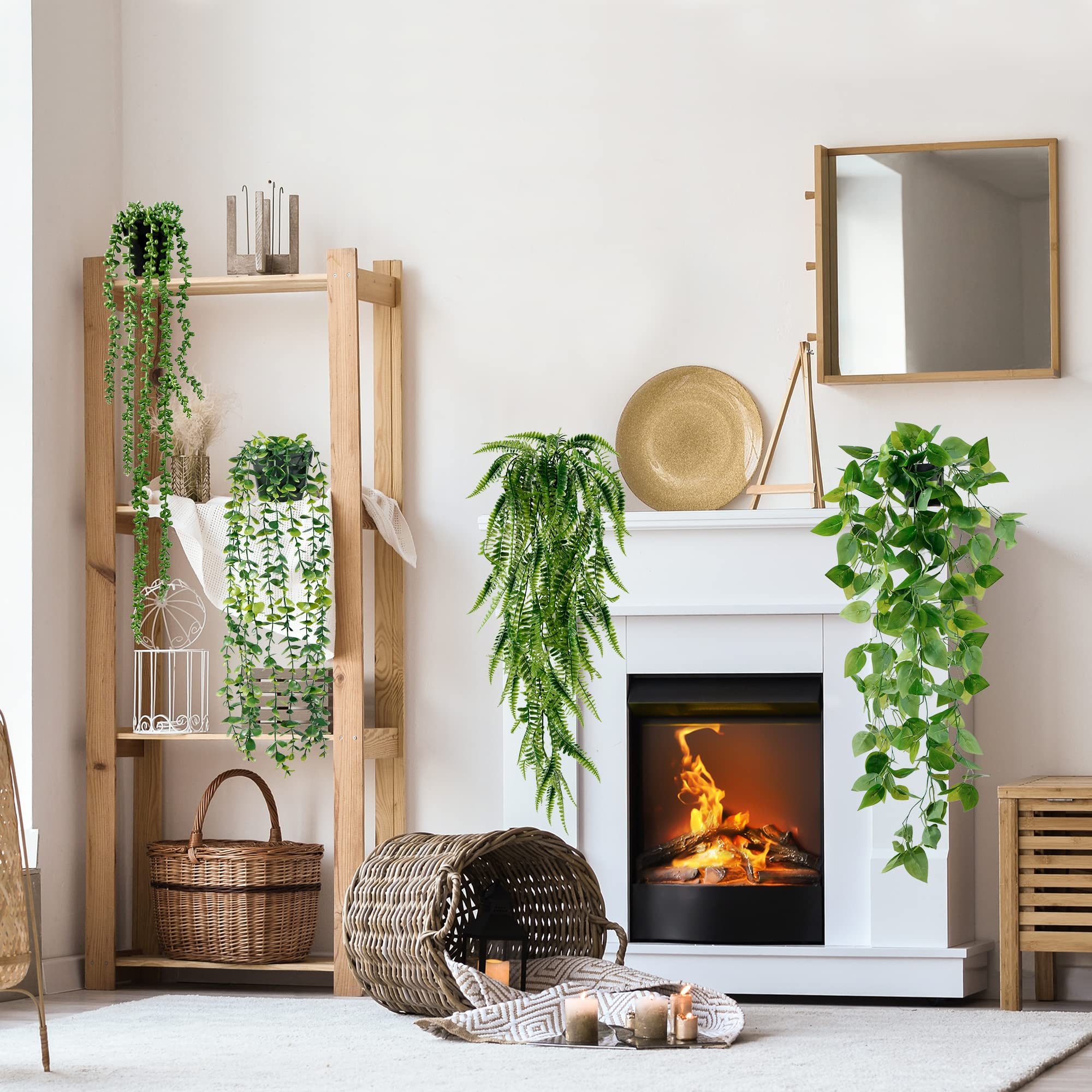 Kunstranke Kunstpflanze Set mit 4 künstlichen Hängepflanzen, Coonoor, für B günstig online kaufen