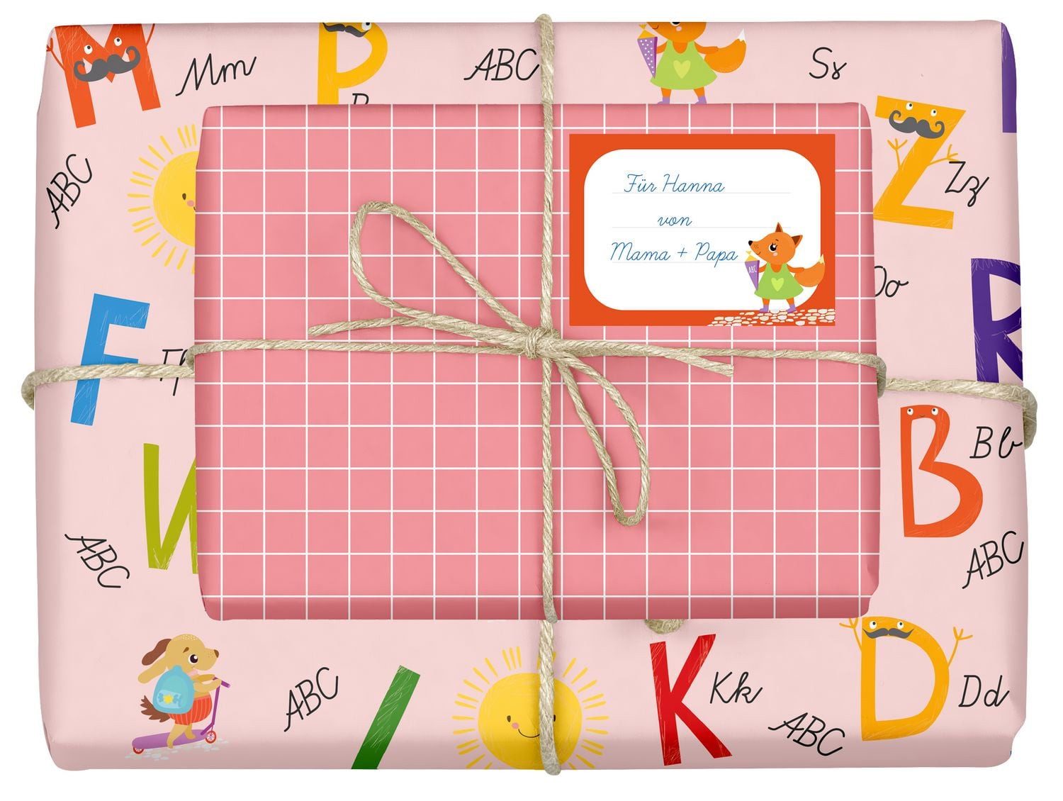 dabelino Geschenkpapier Geschenkpapier-Set für Kinder: Einschulung (für Mädchen)