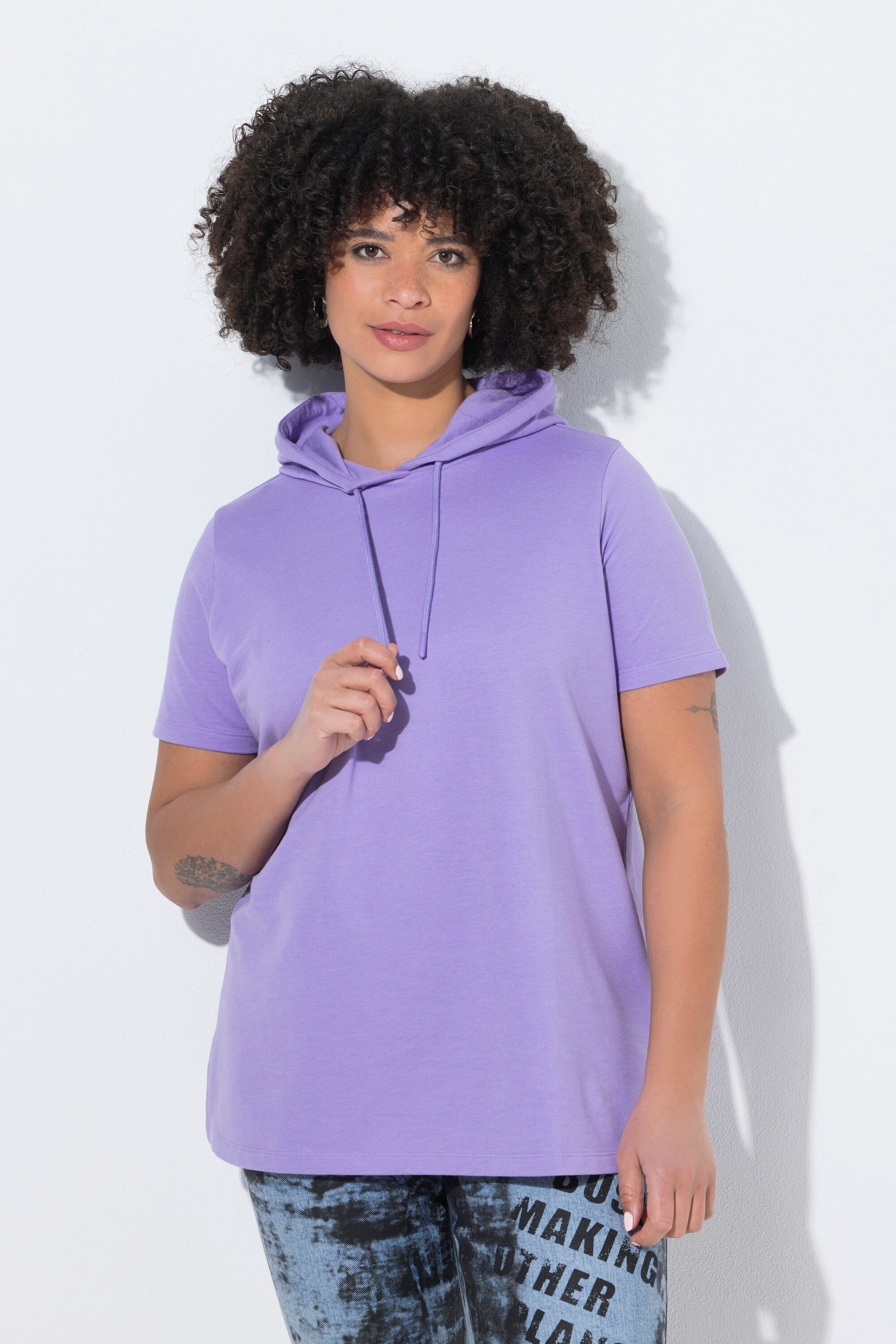Angel of Style Sweatshirt Hoodie Comfort Fit Melange-Sweat Kapuze Halbarm