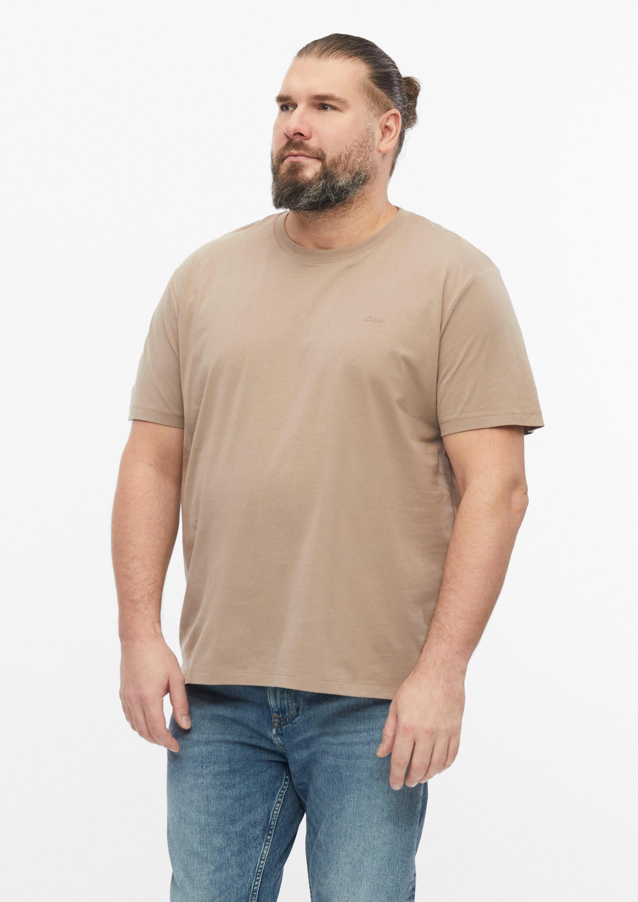 s.Oliver Kurzarmshirt T-Shirt Baumwoll-T-Shirt mit Logo-Print