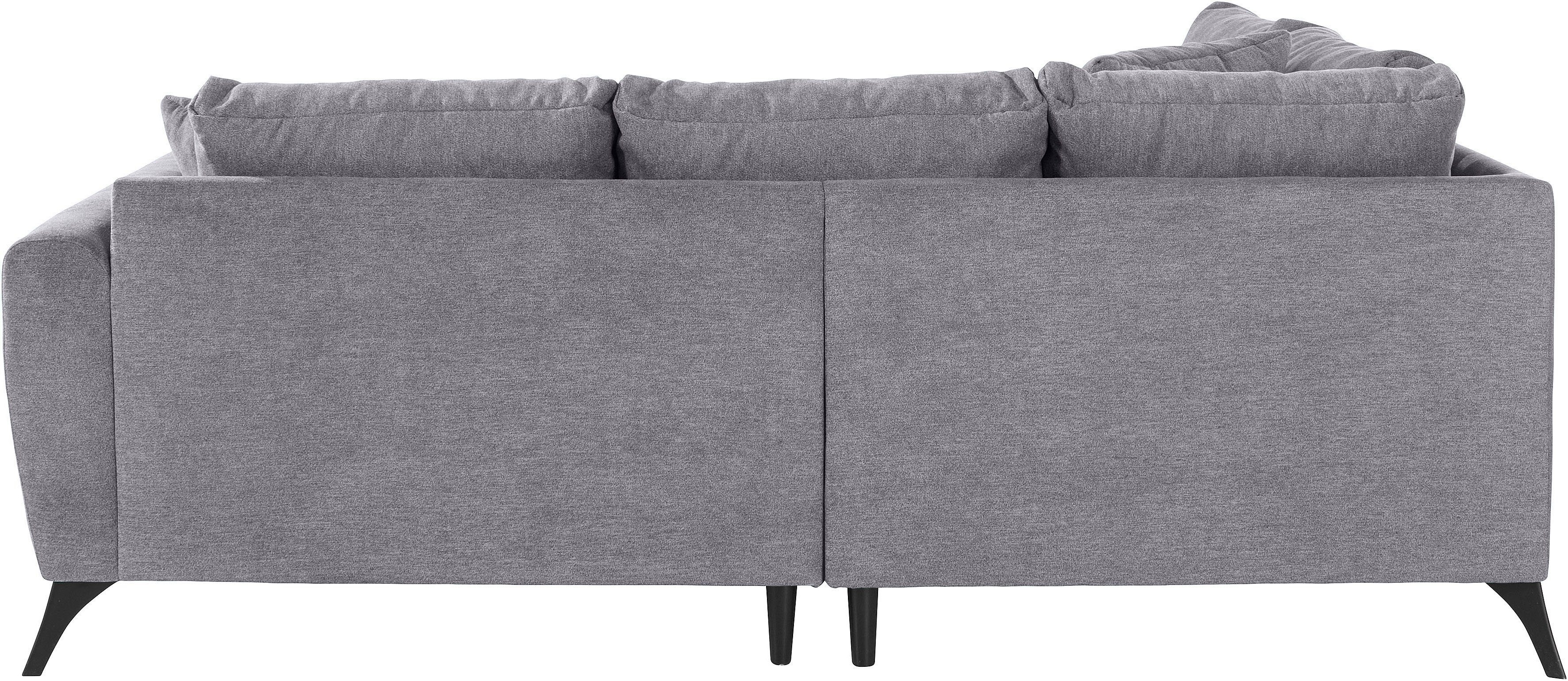 INOSIGN Ecksofa Lörby, auch mit Sitzbereich, Steppung clean-Bezug, im feine Kissen lose Aqua