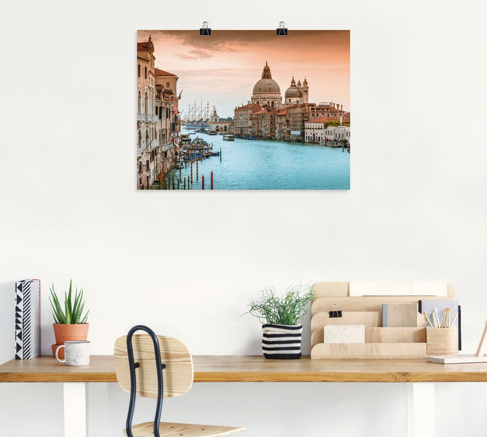 Wandbild oder (1 Alubild, I, Wandaufkleber Größen als Grande in versch. Poster Venedig Leinwandbild, Italien St), Canal Artland