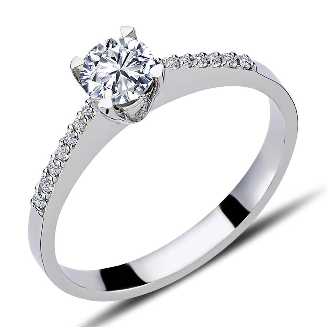 EinStein Diamant Diamantring, 0,50 Carat Diamant Solitär Ring Antragsring 14 Karat Weißgold