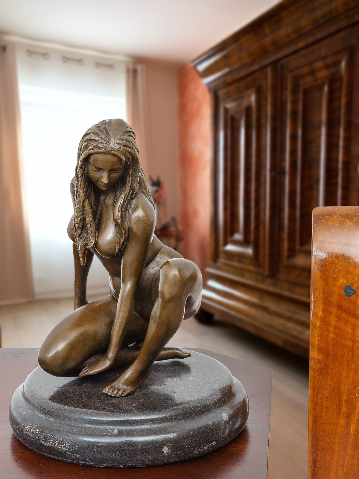 Erotik 20c Frau Aubaho Bronze im Antik-Stil Skulptur Bronzeskulptur Figur Statue Kunst