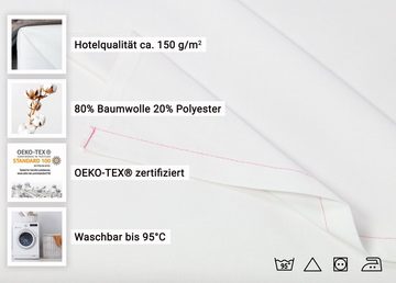 Betttuch, ZOLLNER, Baumwolltuch, (1 Stück), 320 x 330 cm, 80% Baumwolle, 20% Polyester, vom Hotelwäschespezialist