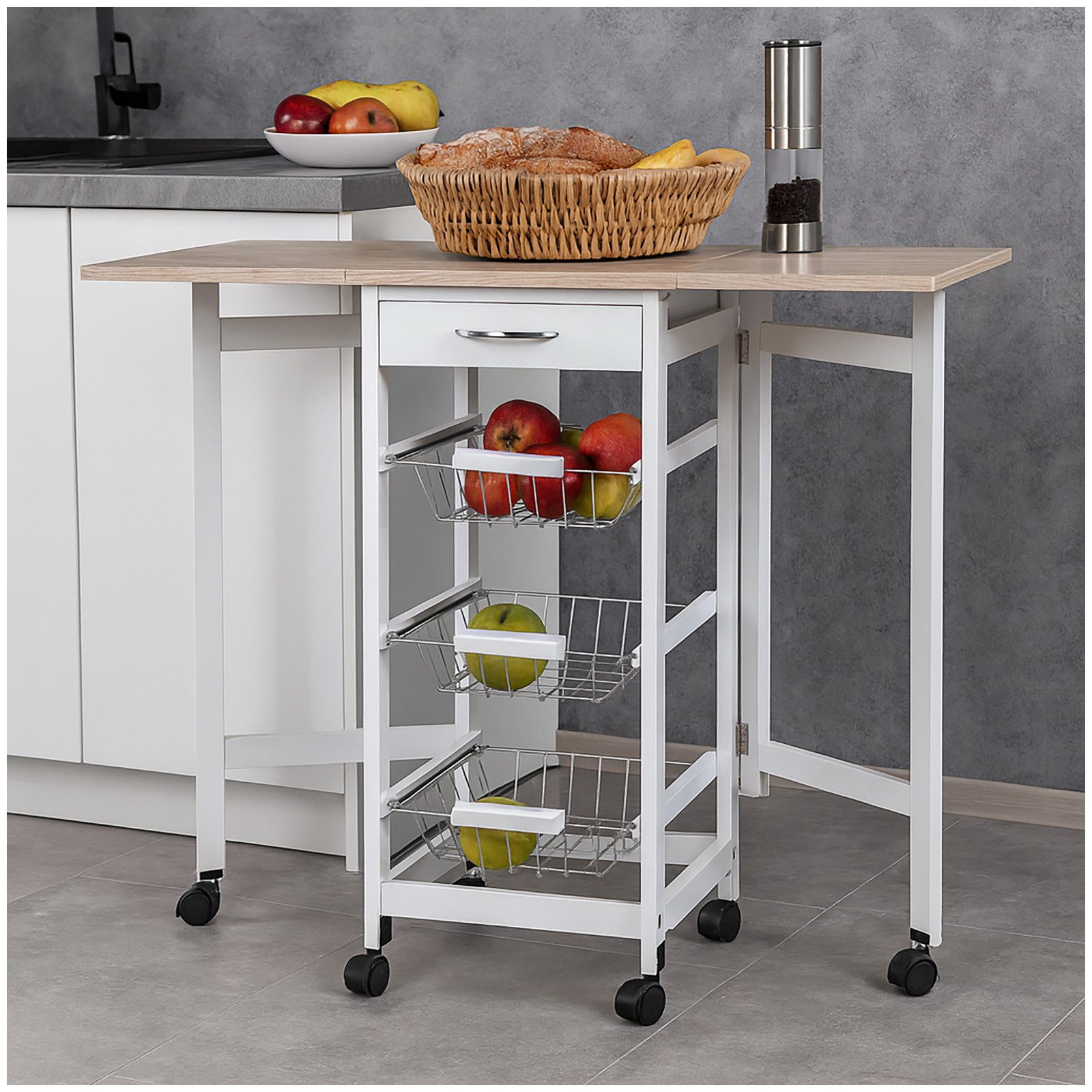 HTI-Living Кухниwagen Кухниbar auf Rollen ausklappbar Skandi, (1 St)