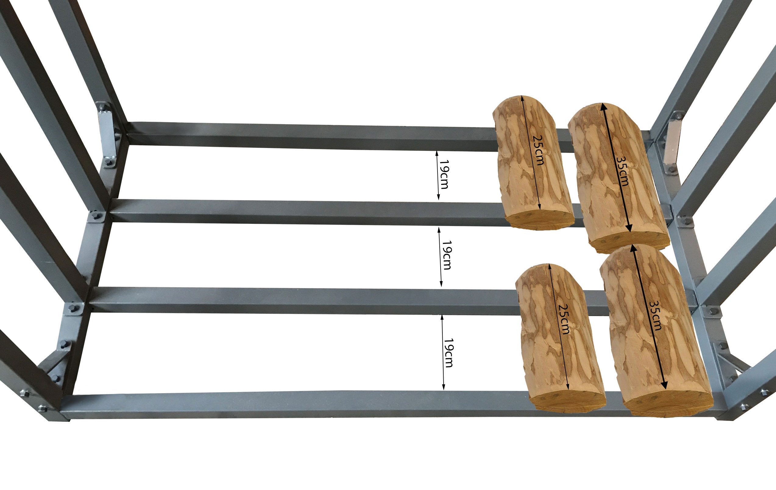 Quick Star Kaminholzregal Außen Metall Basic, Mehrere Größen, Mit / Ohne Wetterschutz, BxTxH:185x70x185 cm, (1-St)