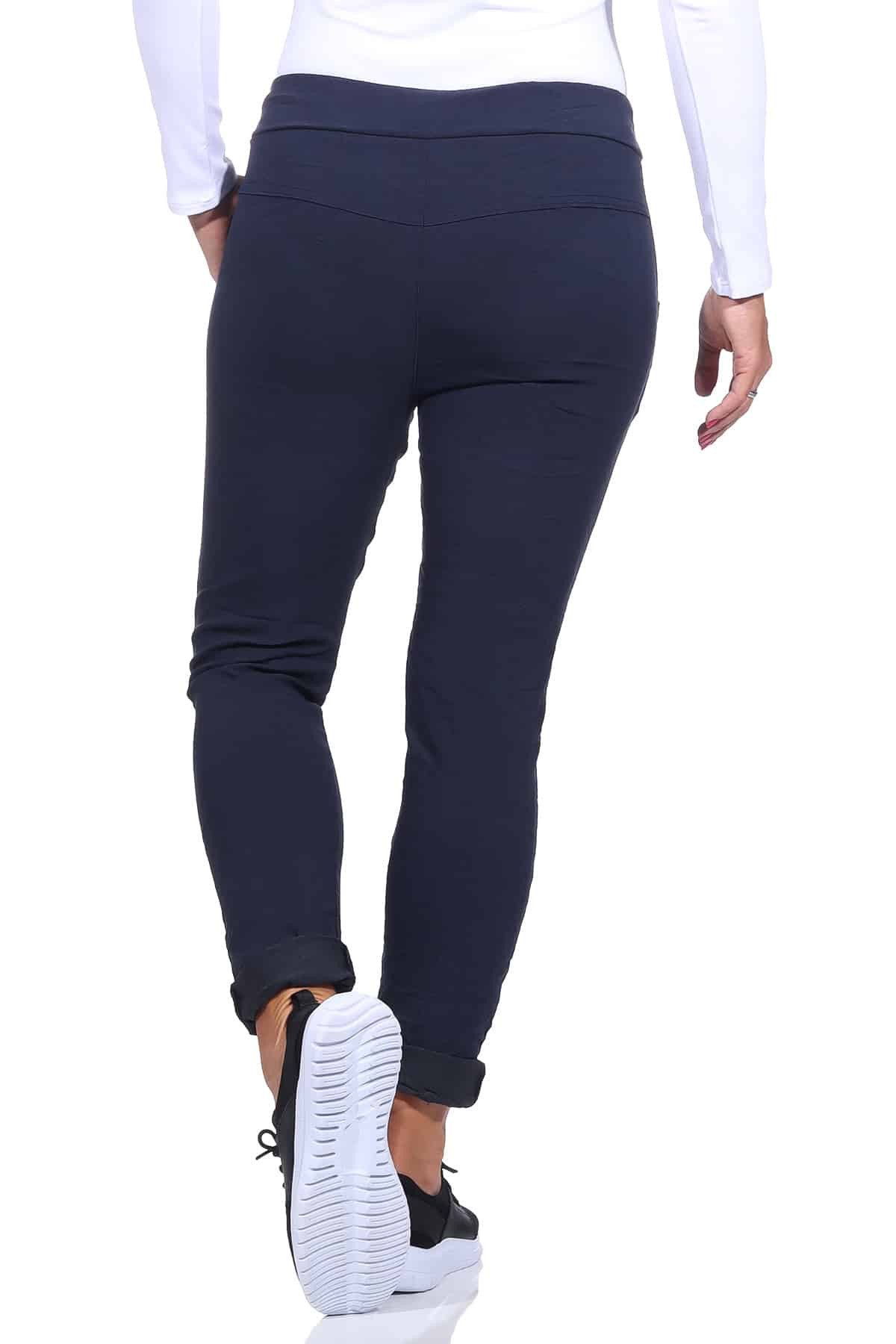 OriginalYou Schlupfhose Damen Freizeithose mit Stretch Schlupfhose Knitterlook Chino Pants in Größe 36-48 erhältlich, moderner Knitterlook, elastischer Bund