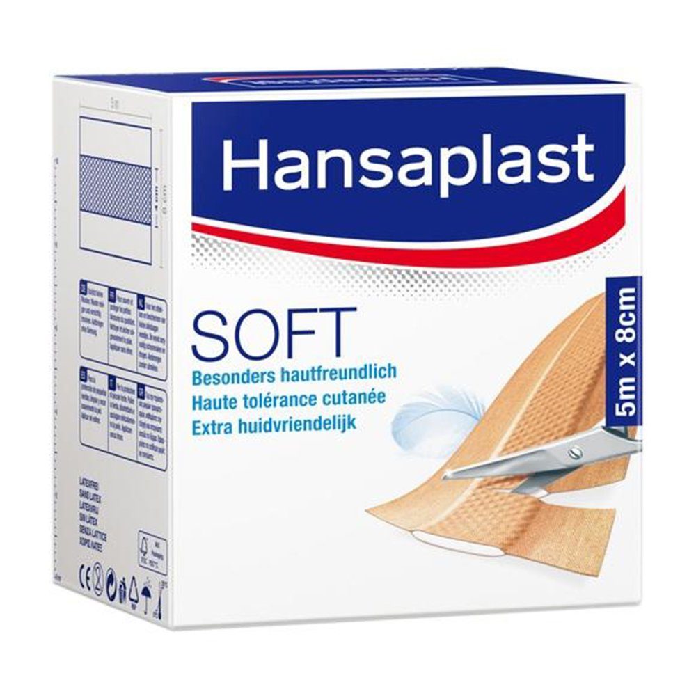 Beiersdorf AG Wundpflaster HANSAPLAST Soft Pflaster 8 cmx5 m Rolle 1 St (1 St)