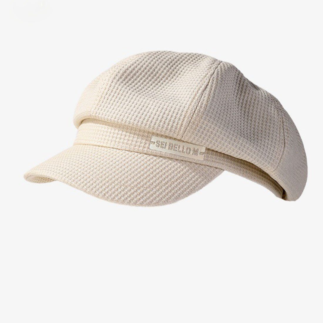 Mode lässige Beret, britischen Retro Hut DÖRÖY achteckigen Weiß Damen Plaid Baskenmütze Hut,
