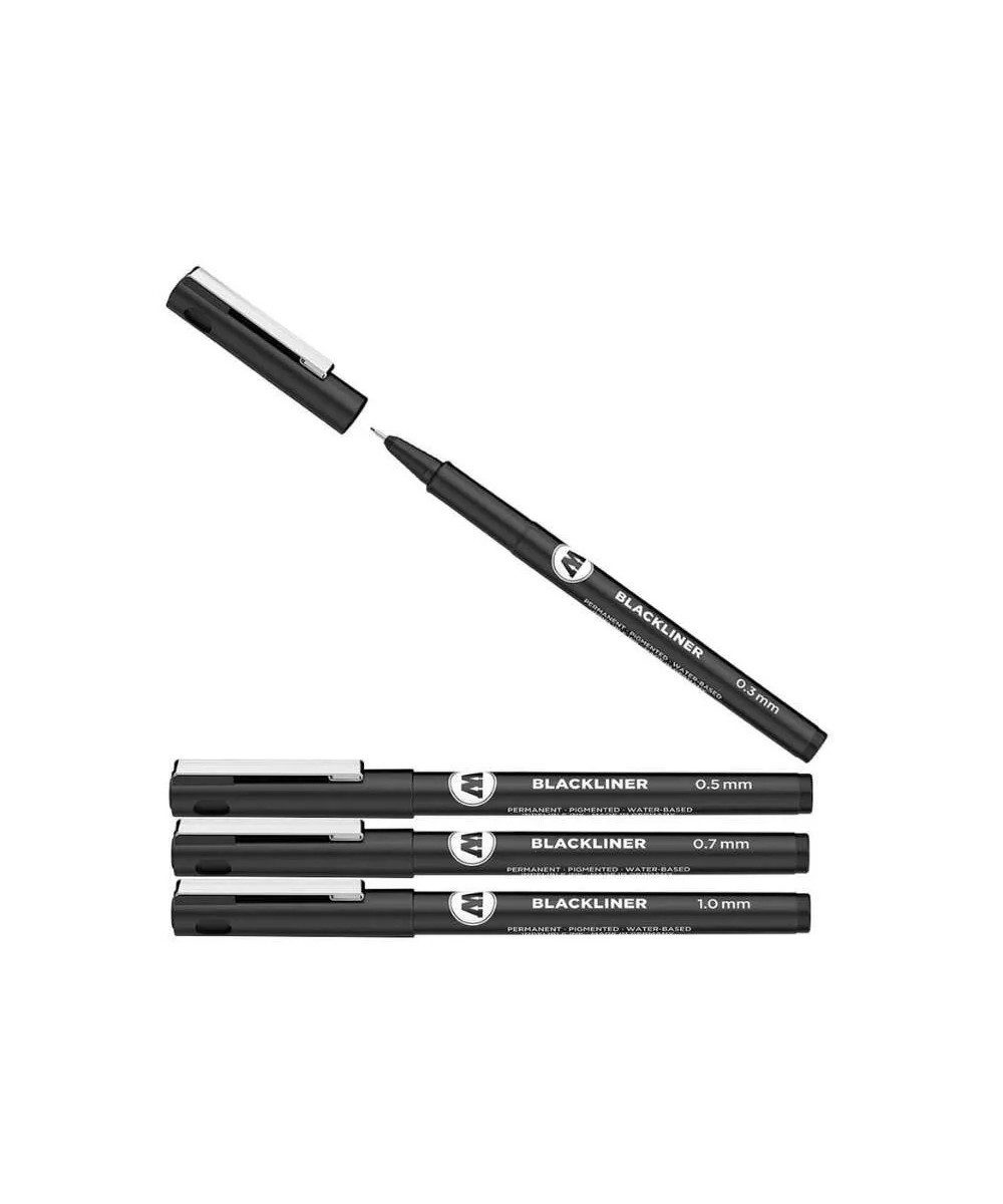 MOLOTOW Fineliner MOLOTOW BLACKLINER SET 1 Fineliner-Set schwarz, 4 St., (packung, 4-tlg., Fineliner)