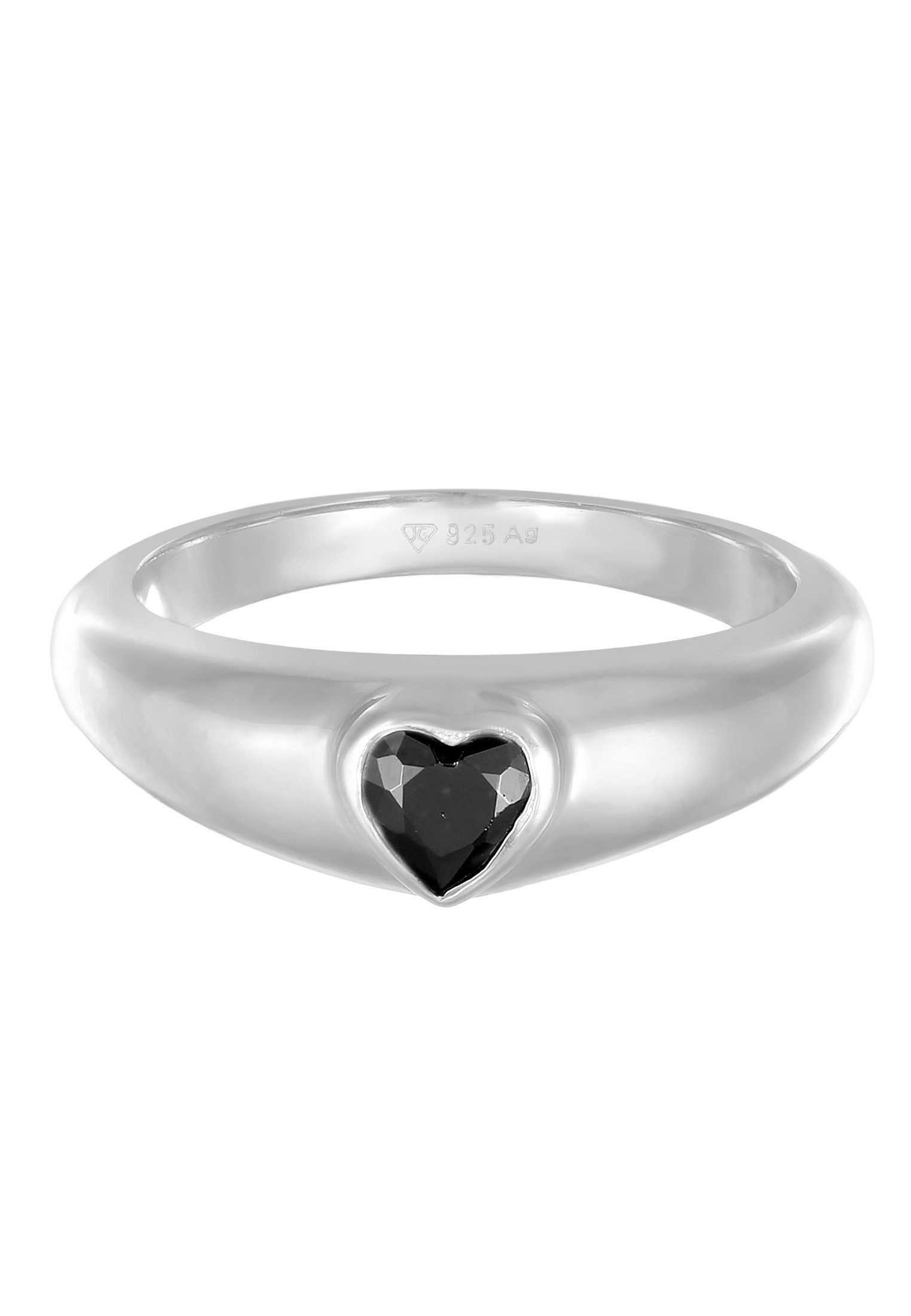 Elli Siegelring Zirkonia Herz Bandring Liebe 925 Silber vergoldet