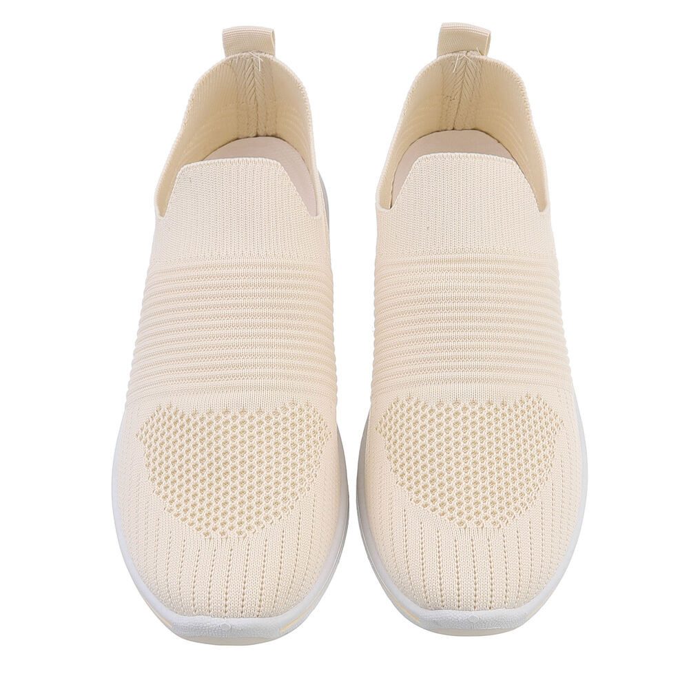 Ital-Design Damen Low-Top Freizeit Sneaker (85960405) Keilabsatz/Wedge Sneakers Low in Beige