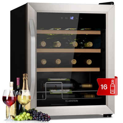 Klarstein Weinkühlschrank Vinamour 16 Uno, für 16 Standardflaschen á 0,75l,Wein Flaschenkühlschrank Weintemperierschrank Weinschrank Kühlschrank