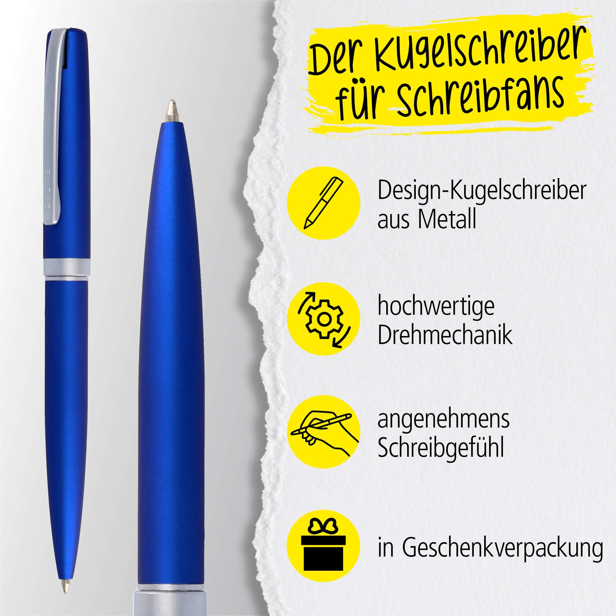 Online Pen Kugelschreiber Eleganza Drehkugelschreiber, (aus Metall, dokumentenechte Kugelschreibermine schwarz), in Geschenkbox