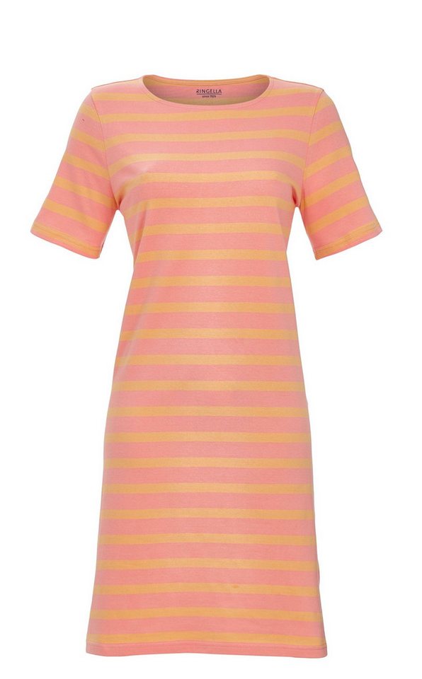 Ringella Nachthemd - Bigshirt Kurzarm im Ringeldessin 100% Baumwolle