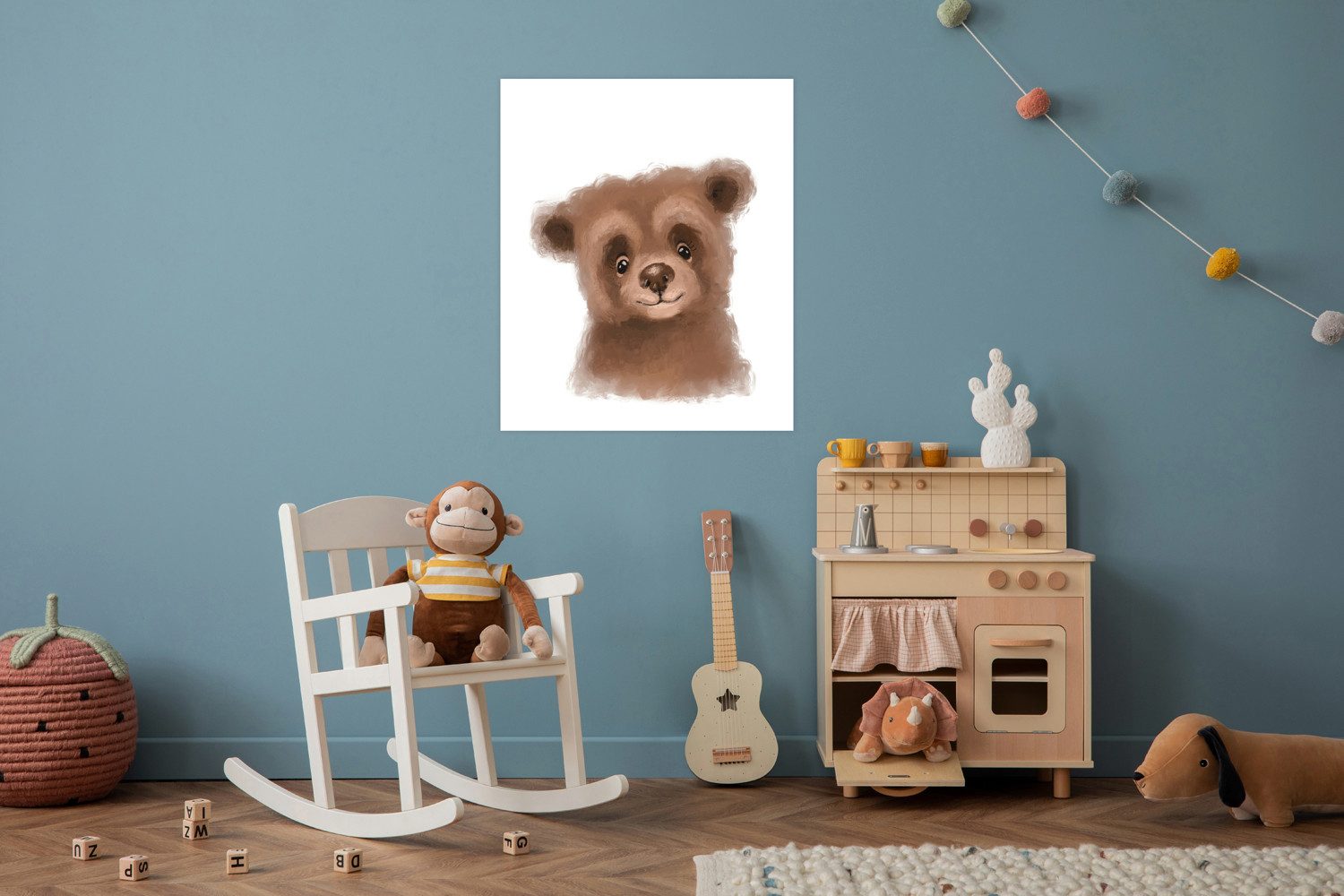 Bild mit Rahmen oder Poster, Niedlicher Braunbär