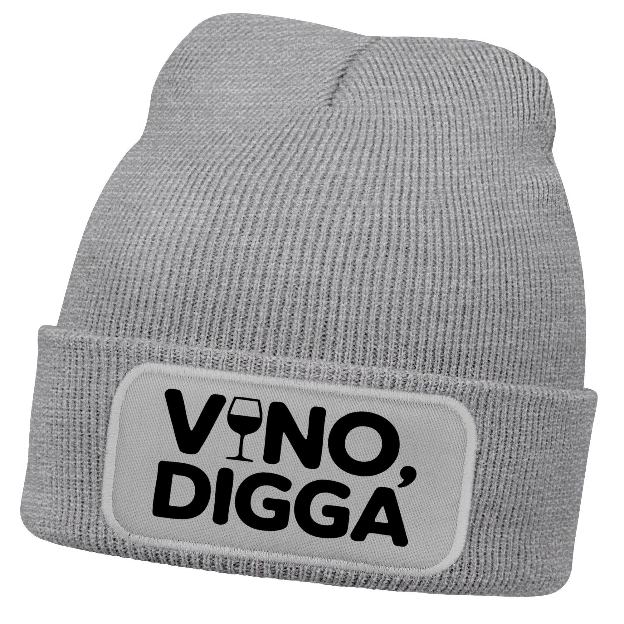 Strickmütze Damen Beanie mit Patch Strickmütze mit Spruch Aufdruck Lustig