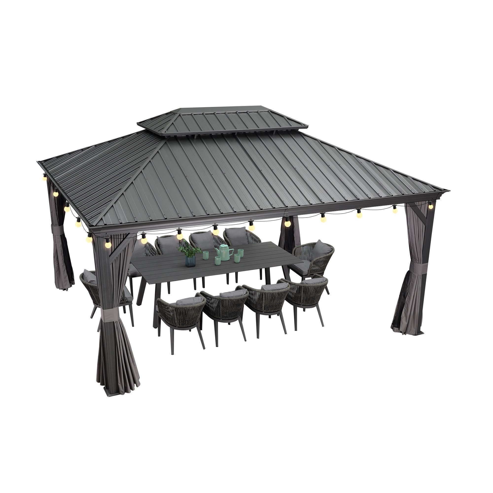 PURPLE LEAF Pavillon Hardtop Aluminium Pergola günstig online kaufen