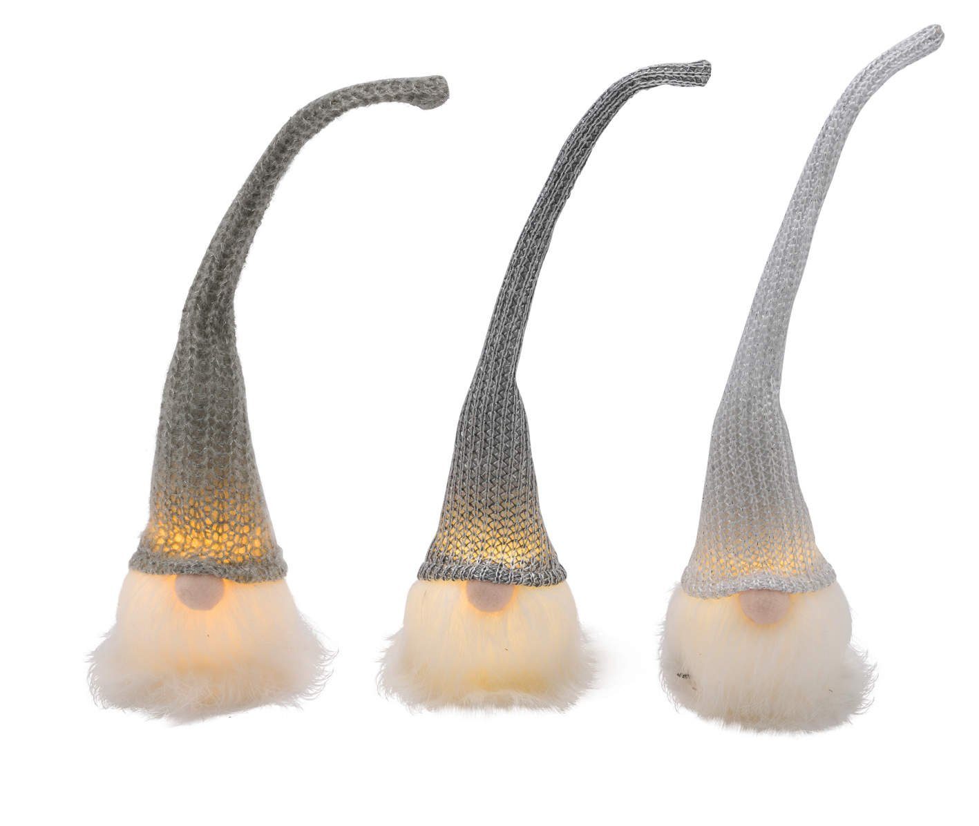 Gehlmann Weihnachtsfigur Stoffwichtel mit LED, stehend, 3 Stück (3er Set)