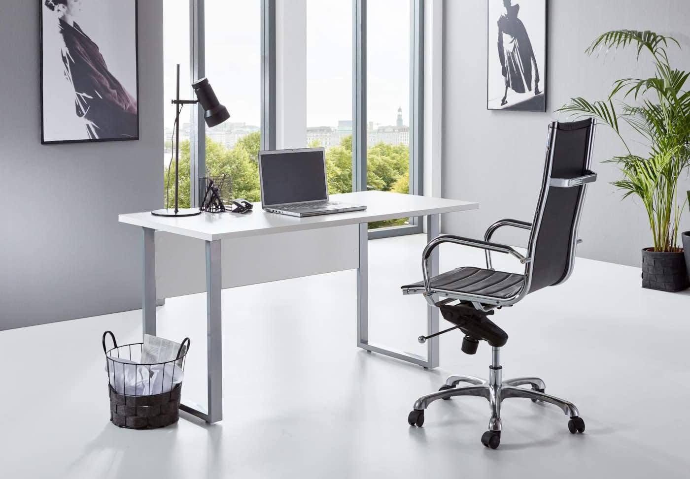BMG Möbel Schreibtisch Office Edition Mini (Einzeltisch), 138 x 67 cm, Metallgestell, Made in Germany