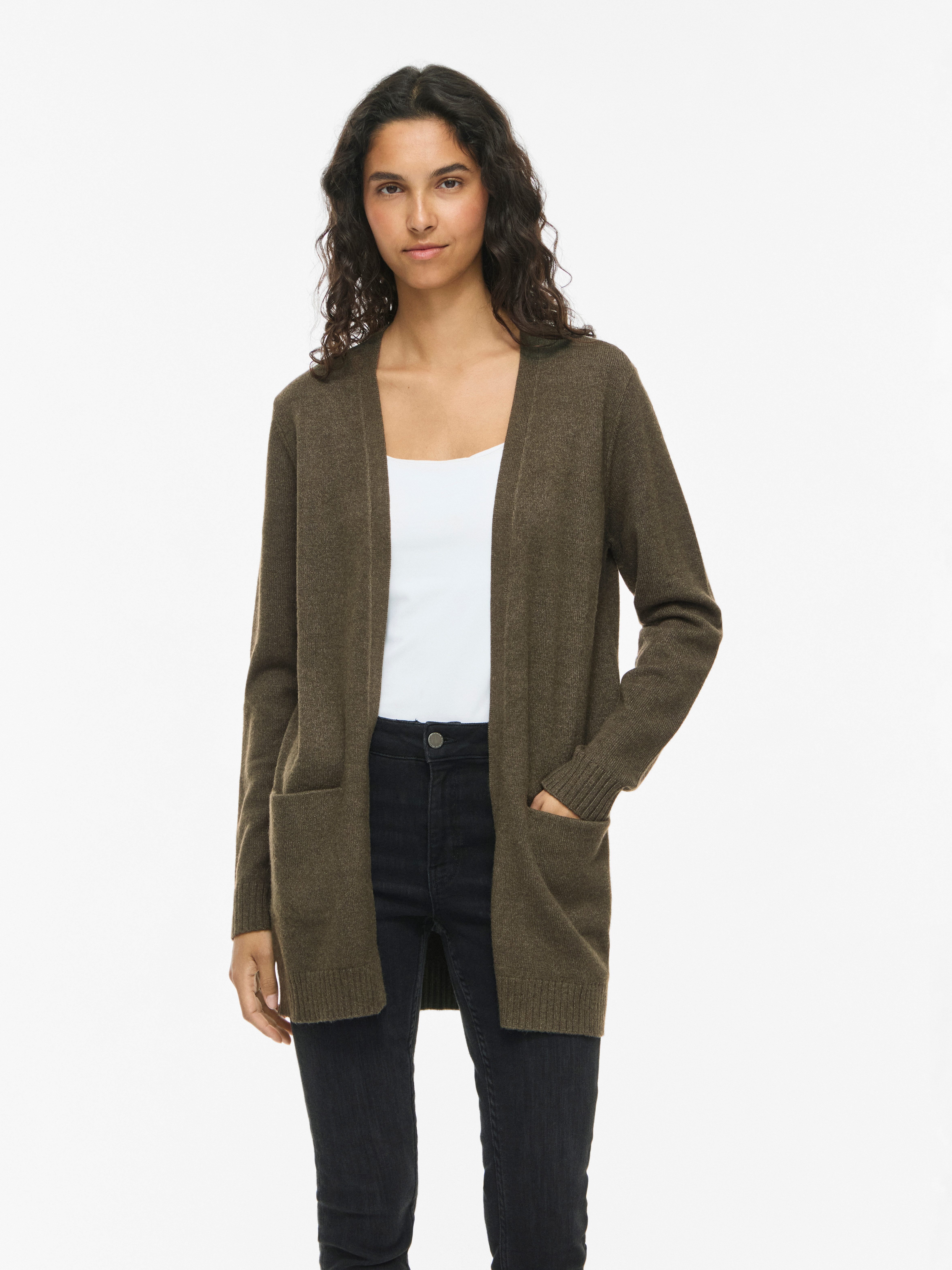 Vila Strickjacke VIRIL OPEN L/S KNIT CARDIGAN - NOOS Viskosemischung, regular fit