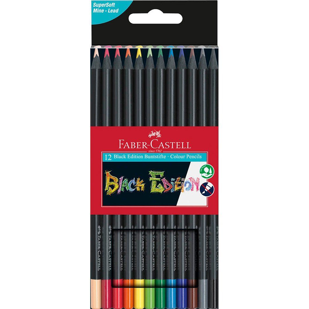 Buntstift 12 Buntstifte BLACK EDITION farbsortiert