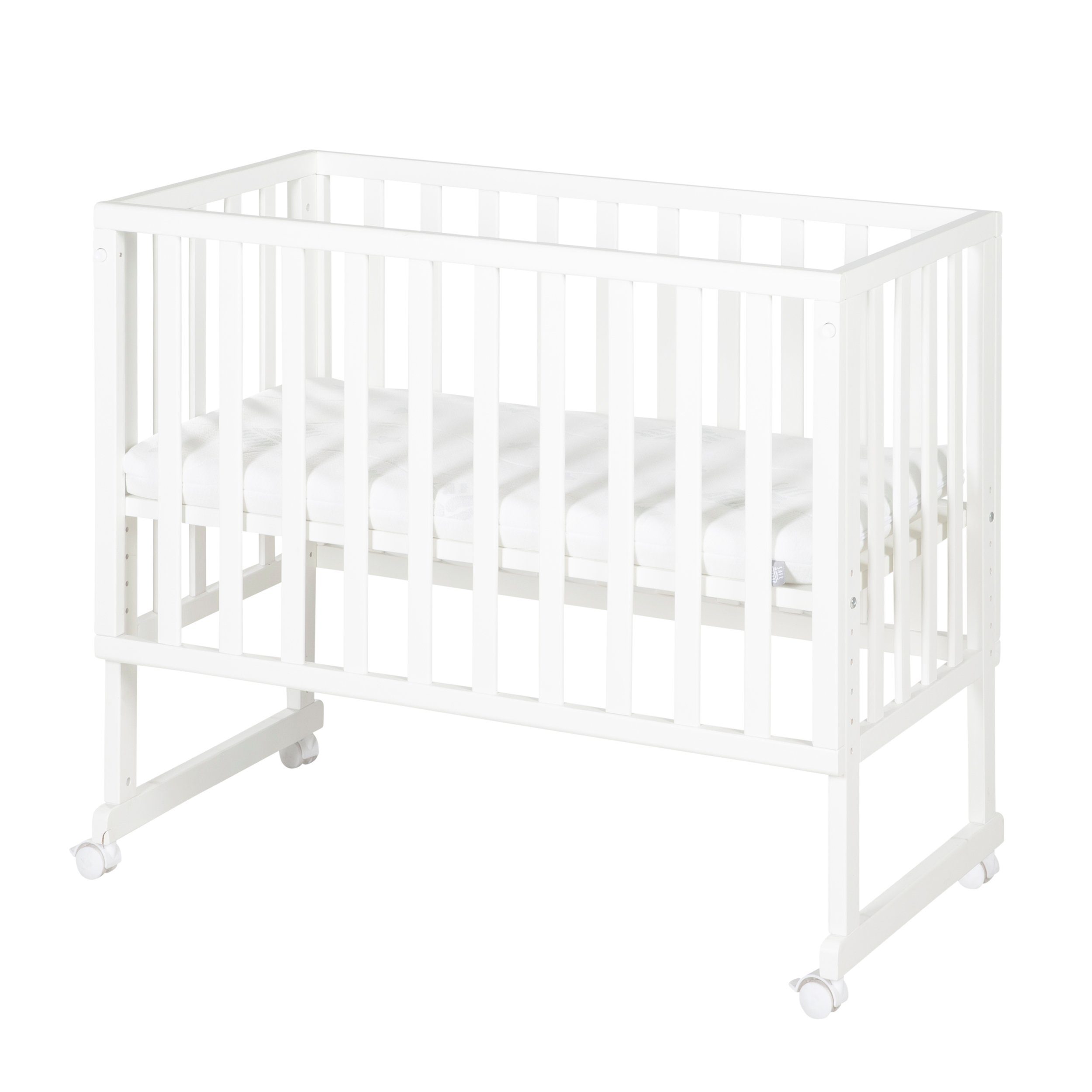 roba® Stubenbett Beistellbett, Stubenbett, höhenverstellbar inkl. Matratze & Canvas Barriere