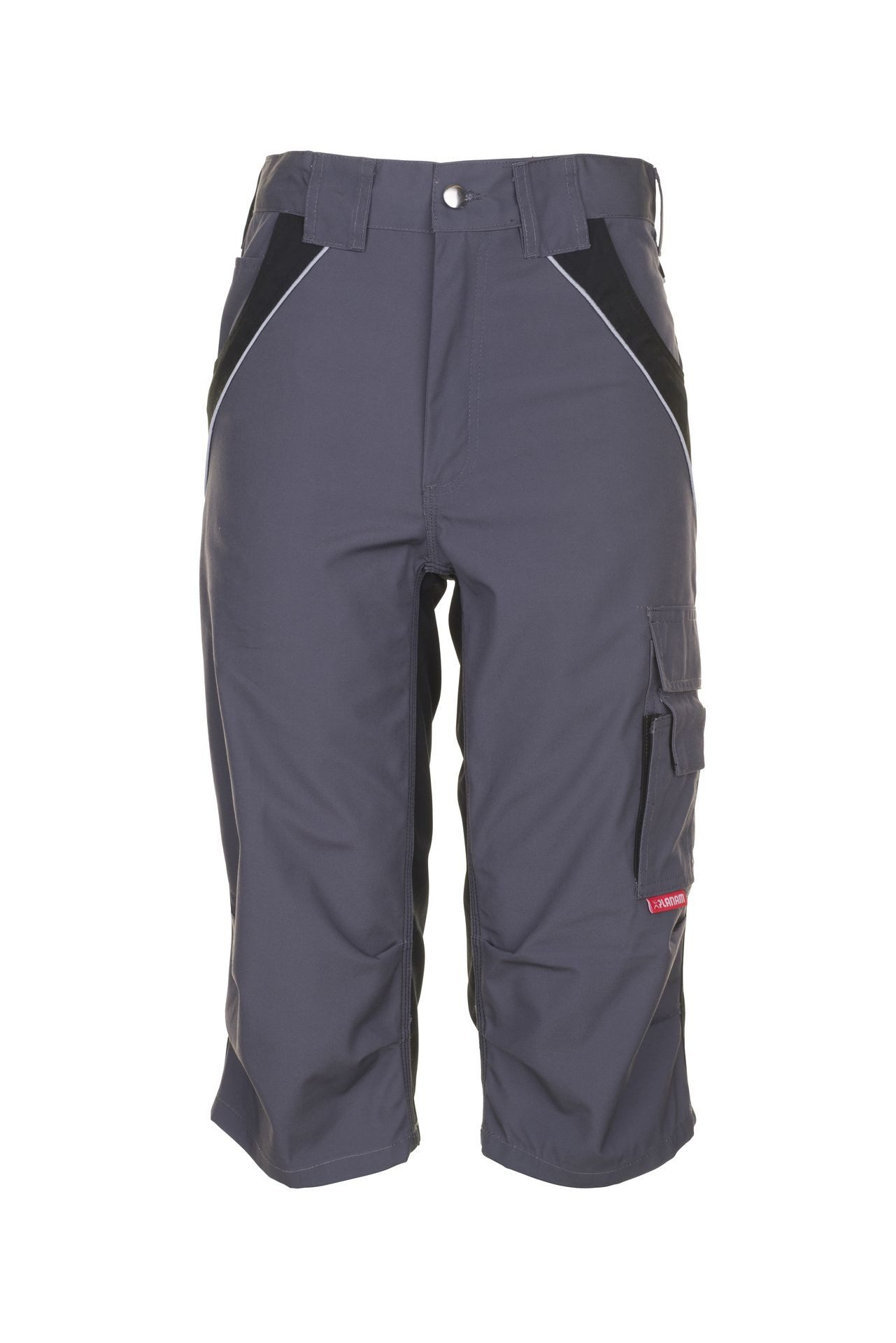 Planam Arbeitsshorts PLANAM Herren ¾-Hose PLALINE Canvas Schiefer/Schwarz