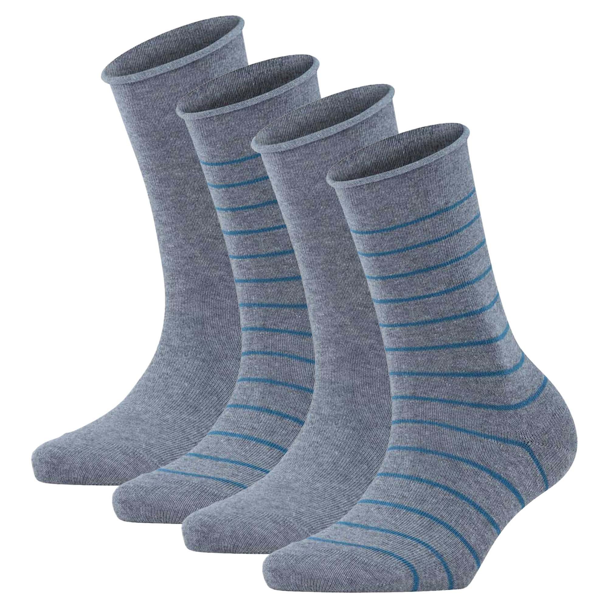 Kurzsocken Damen Socken 4er Pack Baumwolle