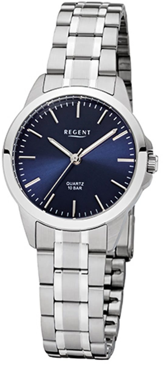 Quarzuhr Regent Damen-Armbanduhr silber Analog