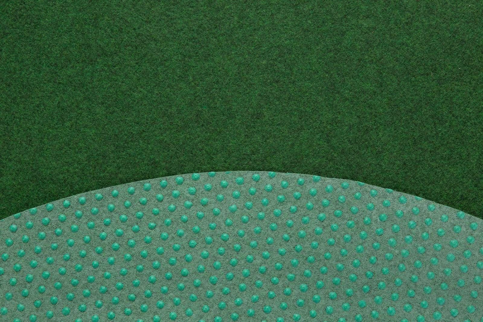 Kunstrasen Poolteppich, misento, rund, Höhe: strapazierfähig, Drainage Noppen mit zur mm, Grün 4 pflegeleicht