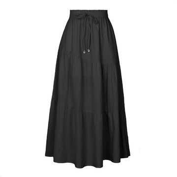 FIDDY A-Linien-Rock Damenröcke, Stretch-Maxiröcke mit hoher Taille, Maxiröcke mit Taschen