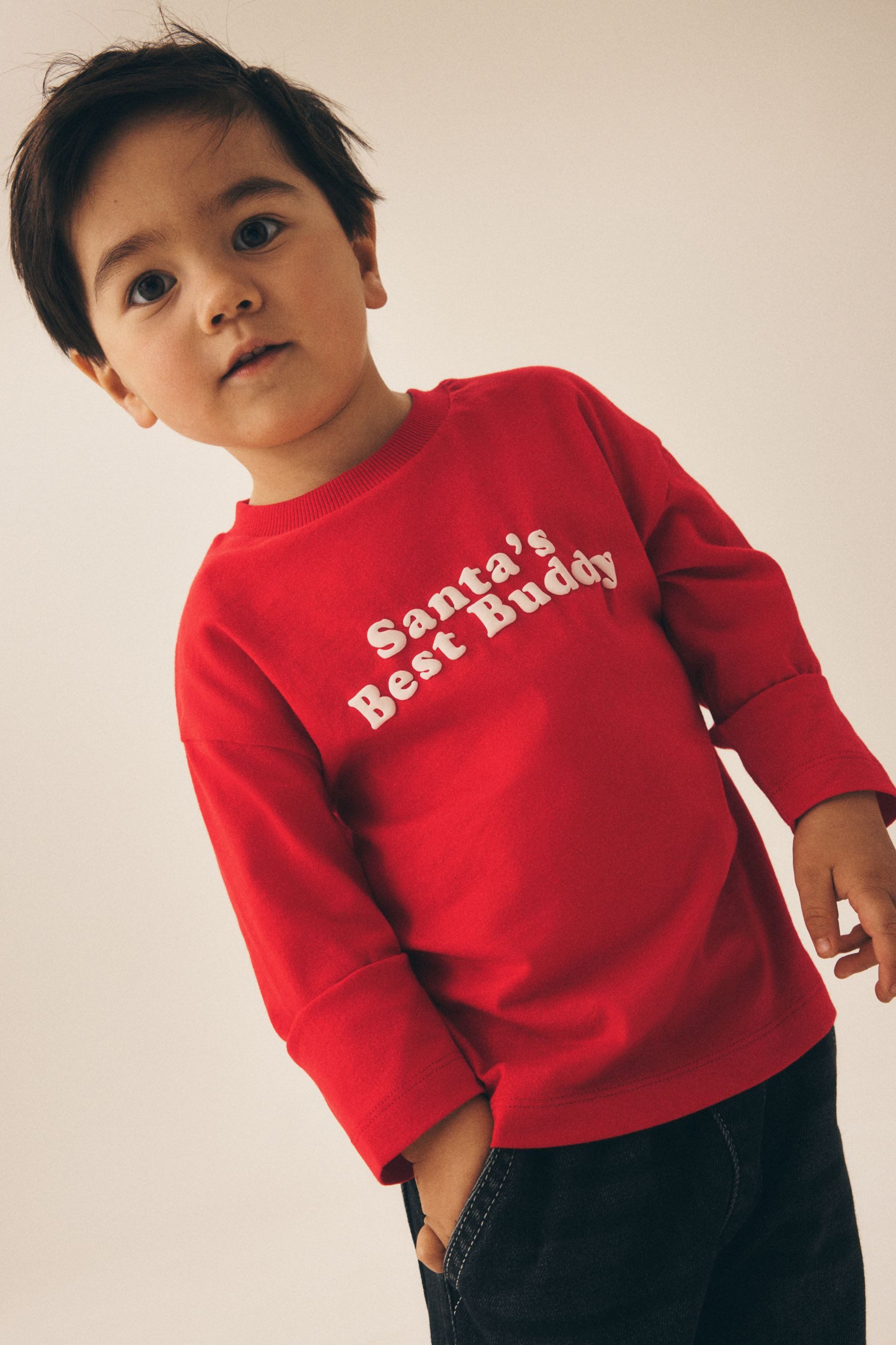 Next Langarmshirt Langärmeliges Weihnachtsshirt (1-tlg)