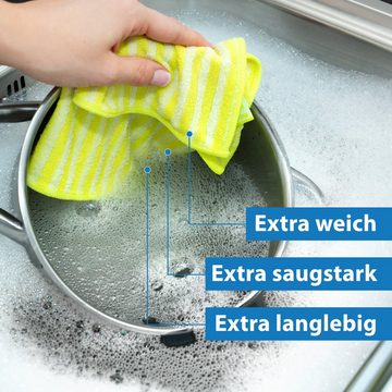 Das Blaue Wunder® Spültuch EXTRA PREMIUM aus Bambusfasern für Küche und Haushalt, (EXTRA Saugstark), Spülen und Trocknen, Waschbar bis 95°C