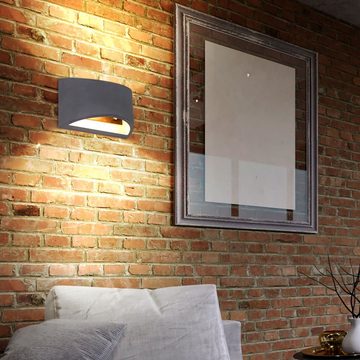 etc-shop Wandleuchte, Leuchtmittel nicht inklusive, Wandlampe Innen Modern Flur Up and Down Lampe Beton