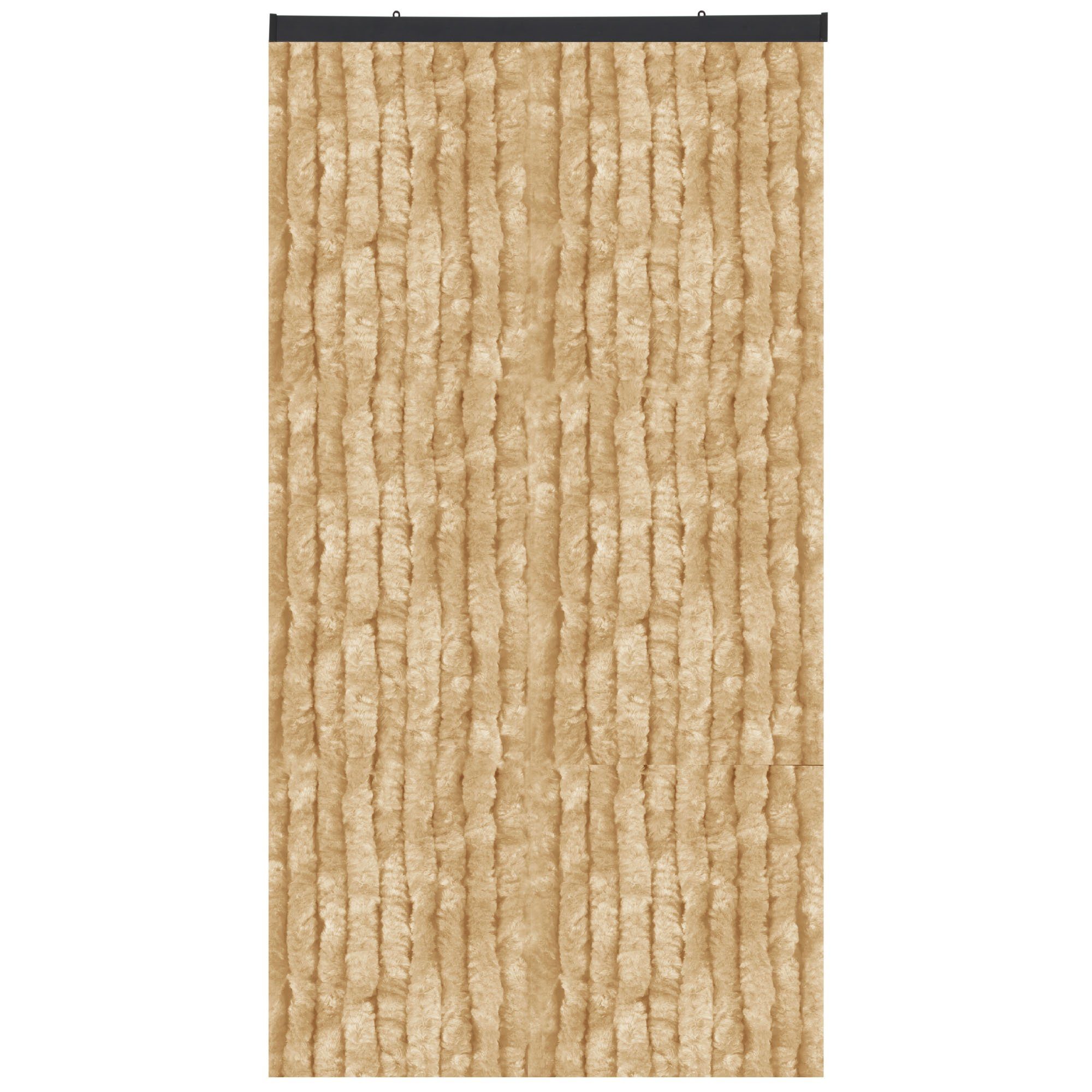 Flauschi, Türvorhang und Flauschvorhang in Terassentür für perfekter St), Insekten- Ihre 140cm Beige (1 vielen blickdicht, Ösen Balkon- in Breite, Farben Arsvita, Sichtschutz, und