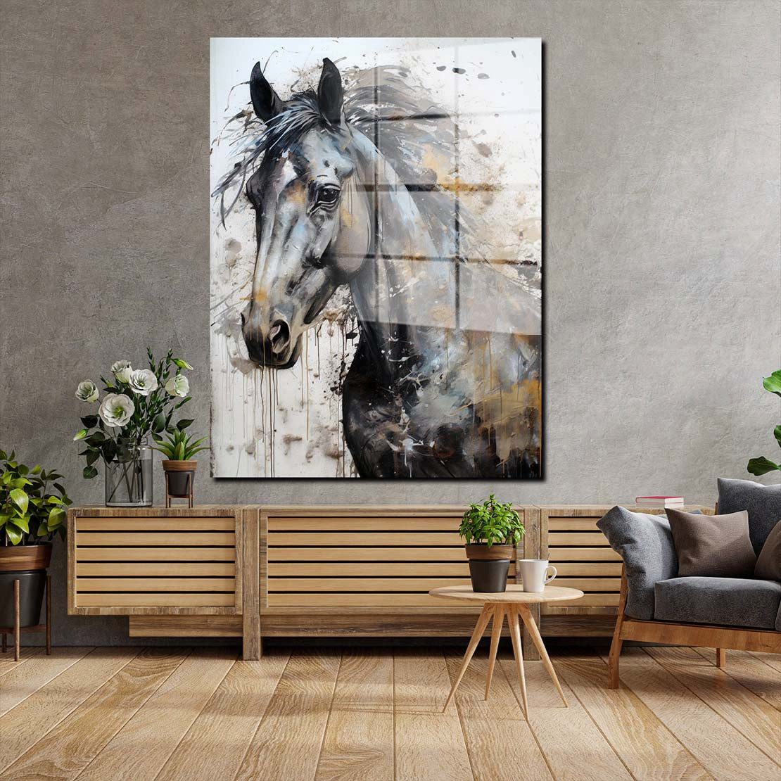 Artedinoi Acrylglasbild Wunderschönes Pferd Acrylglas Wandbild Bild Wanddeko Wohnzimmer XL