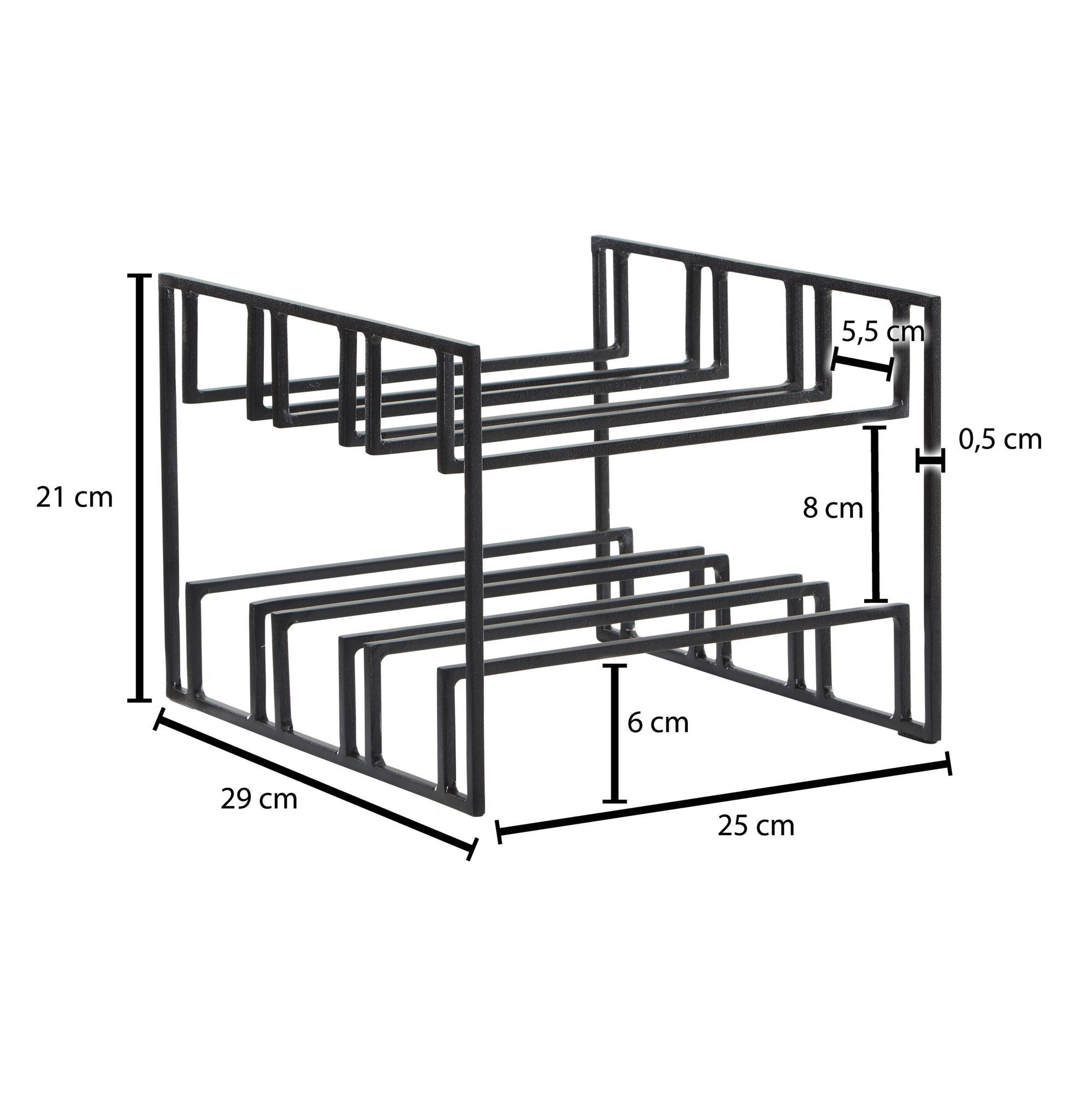 FINEBUY Weinregal FB82257 Weinflaschenhalter Tisch 29x21x25 cm Metall Schwarz, Weinflaschenhalter Schwarz Modern, 29x21x25 cm, Weinhalter, Flaschenhalter Eisen für 6 Flaschen