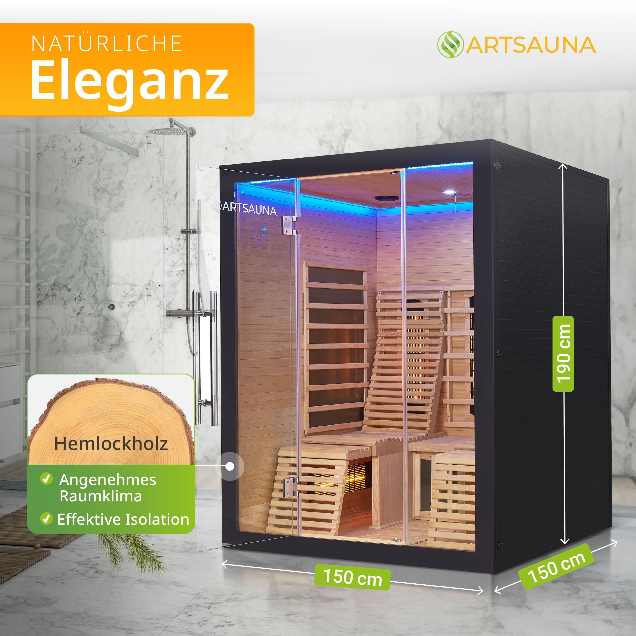 Artsauna Infrarotkabine Helsinki150 Dual Technology, BxTxH: günstig online kaufen
