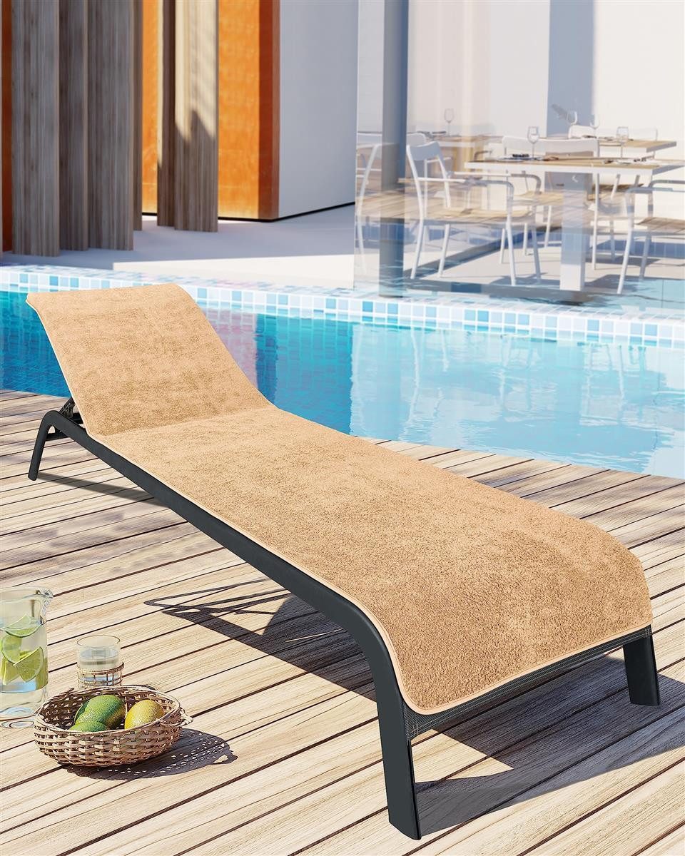 Laynenburg Liegenauflage Frottee Schonbezug aus 100% Baumwolle für Gartenliege, (2 St), Sonnenliege - Liegenbezug mit Umschlag für Standliege in 75x200 cm