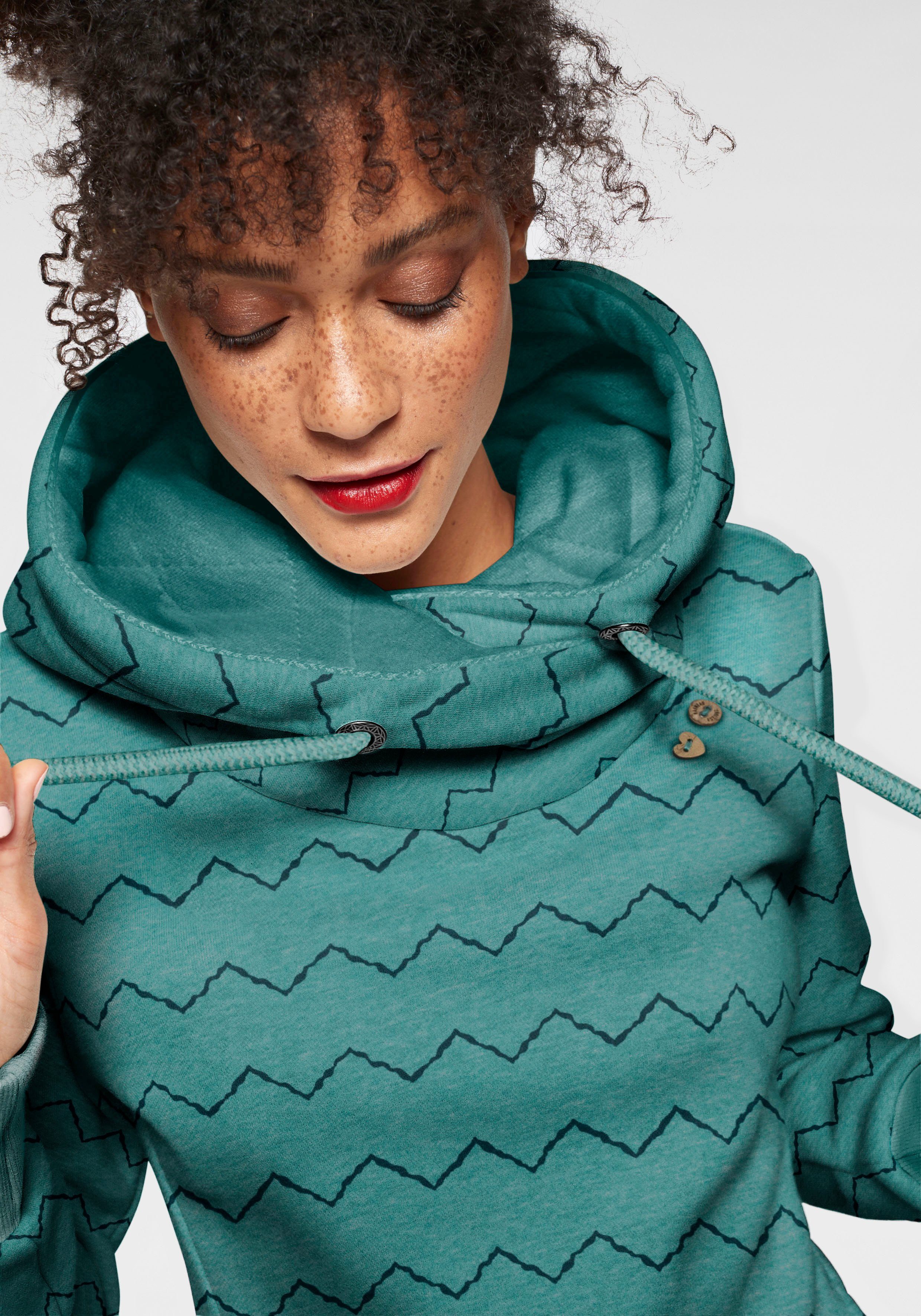 Ragwear Kapuzensweatshirt GRIPY BUTTON CHEVRON O Hoodie mit hochschießendem günstig online kaufen