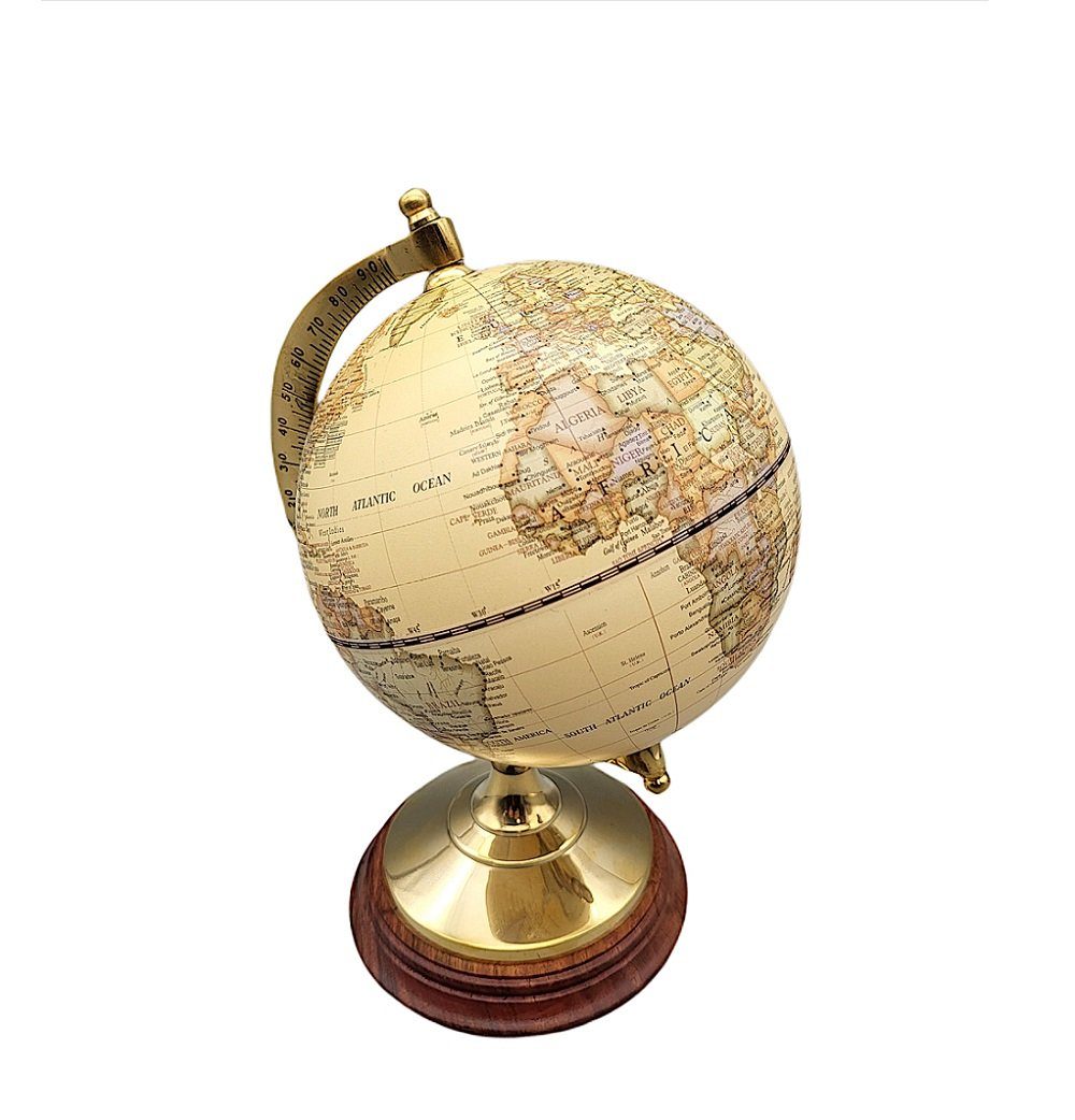 Globus, 23 Dekoobjekt cm, Linoows mit Erdglobus, historischer Globus historischer Messingstand Tischglobus