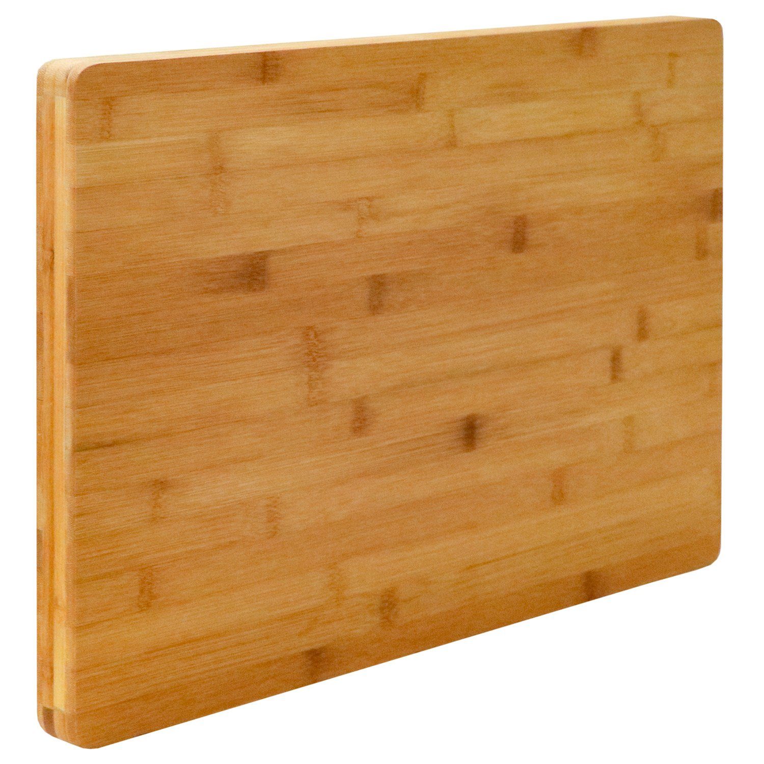 DuneDesign Schneidebrett 2cm dick - Bambus Küchenbrett 50x35 - Tranchierbrett Antibakteriell, Holz, (1-St), Großes Hackbrett Aus Holz - Pflegeleicht, Messerschonend & Stabil
