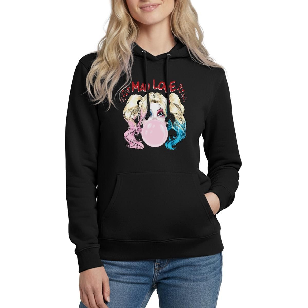 Spreadshirt Hoodie Harley Quinn Mad Love Bubblegum Damen Hoodie (1-tlg)