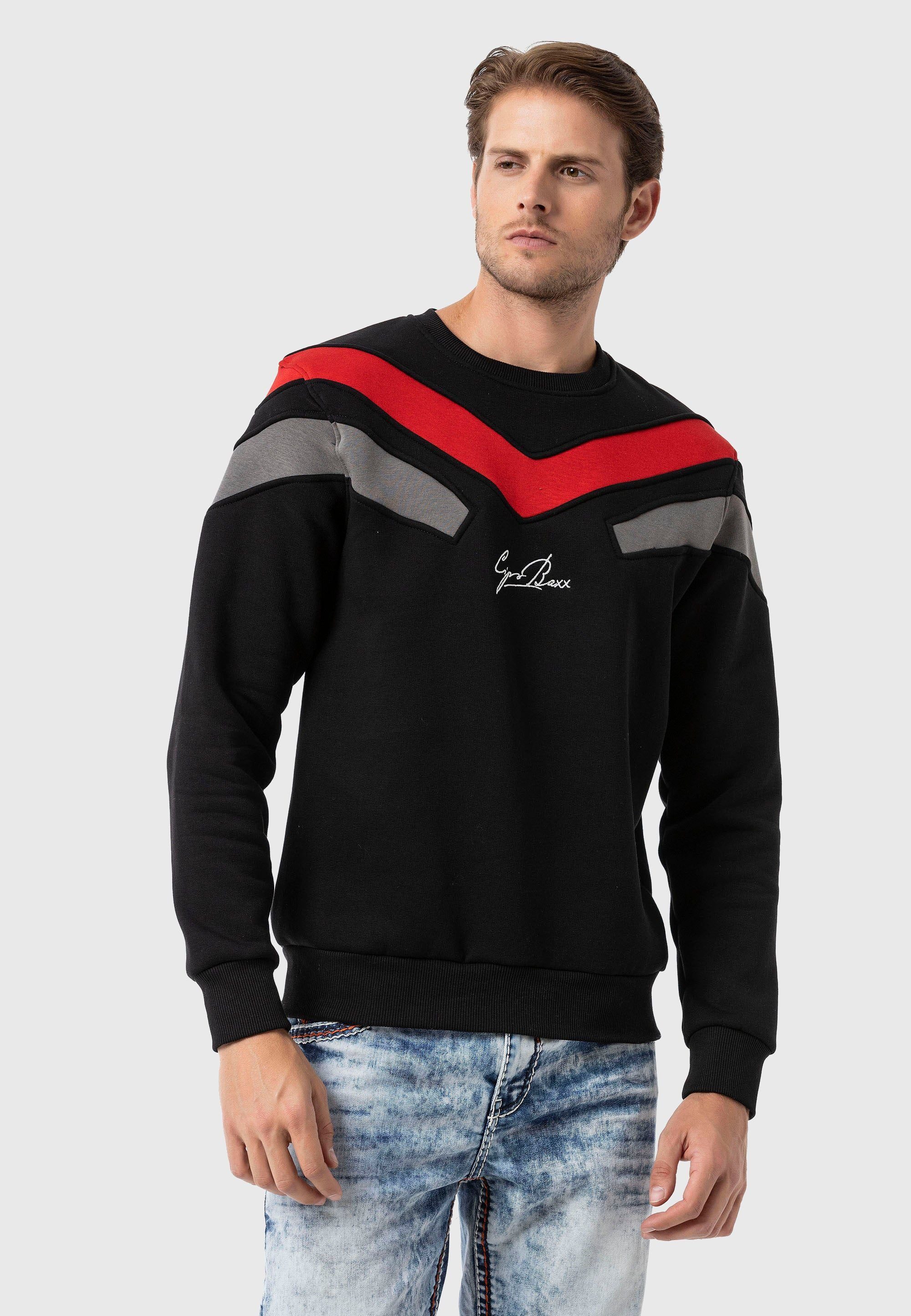 Cipo & Baxx Sweatshirt Sweatshirts (1-tlg) mit modernem Streifen-Design günstig online kaufen