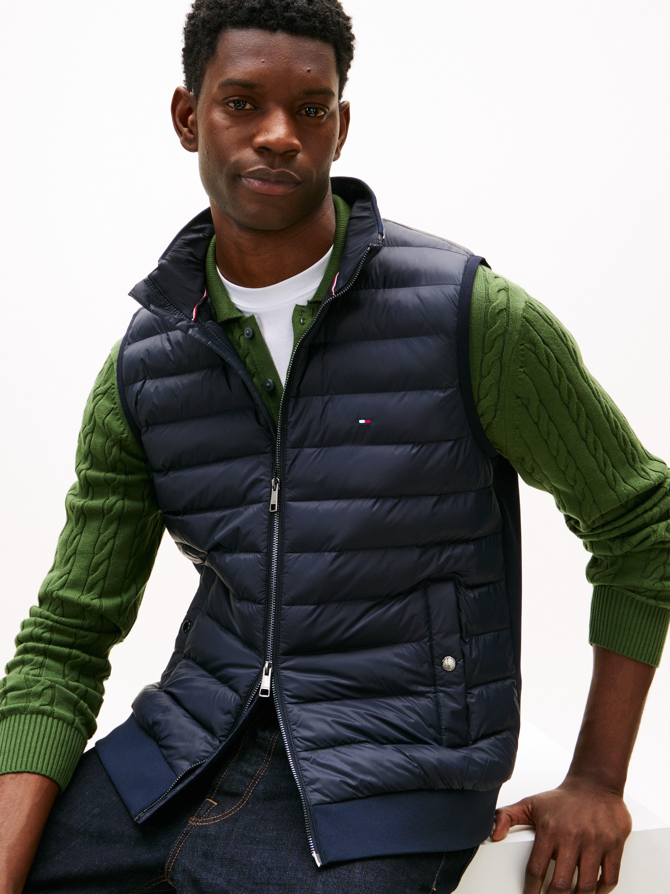 Tommy Hilfiger Steppweste MIX MEDIA Stehkragen, 2-Wege-Reißverschluss günstig online kaufen